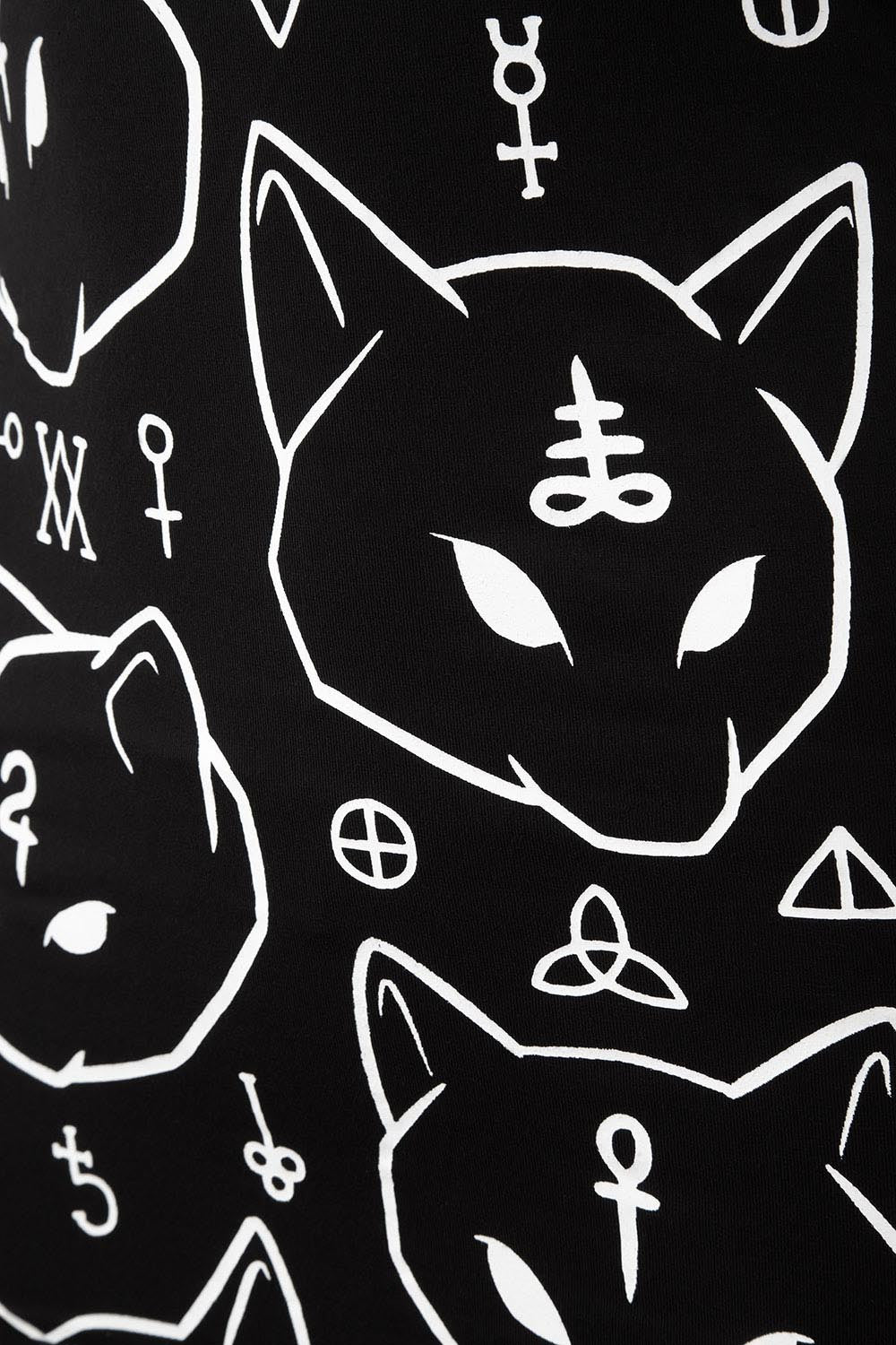 Killstar Azrael Black Cat Print Fitted Jersey Vest
