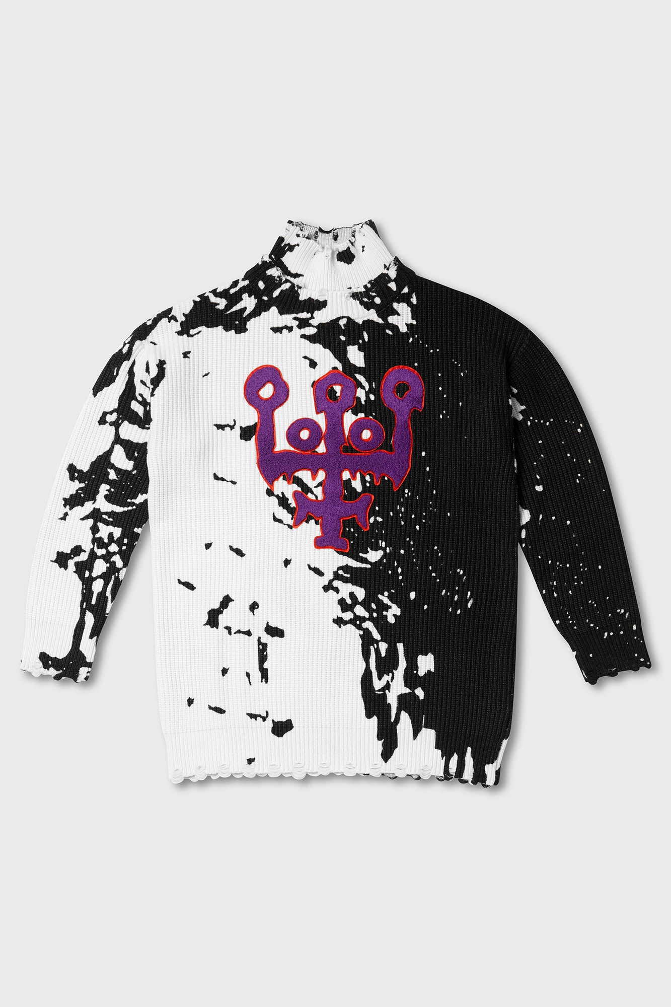 Killstar Slime Time Embroidered Knit Sweater - Unisex Distressed Design