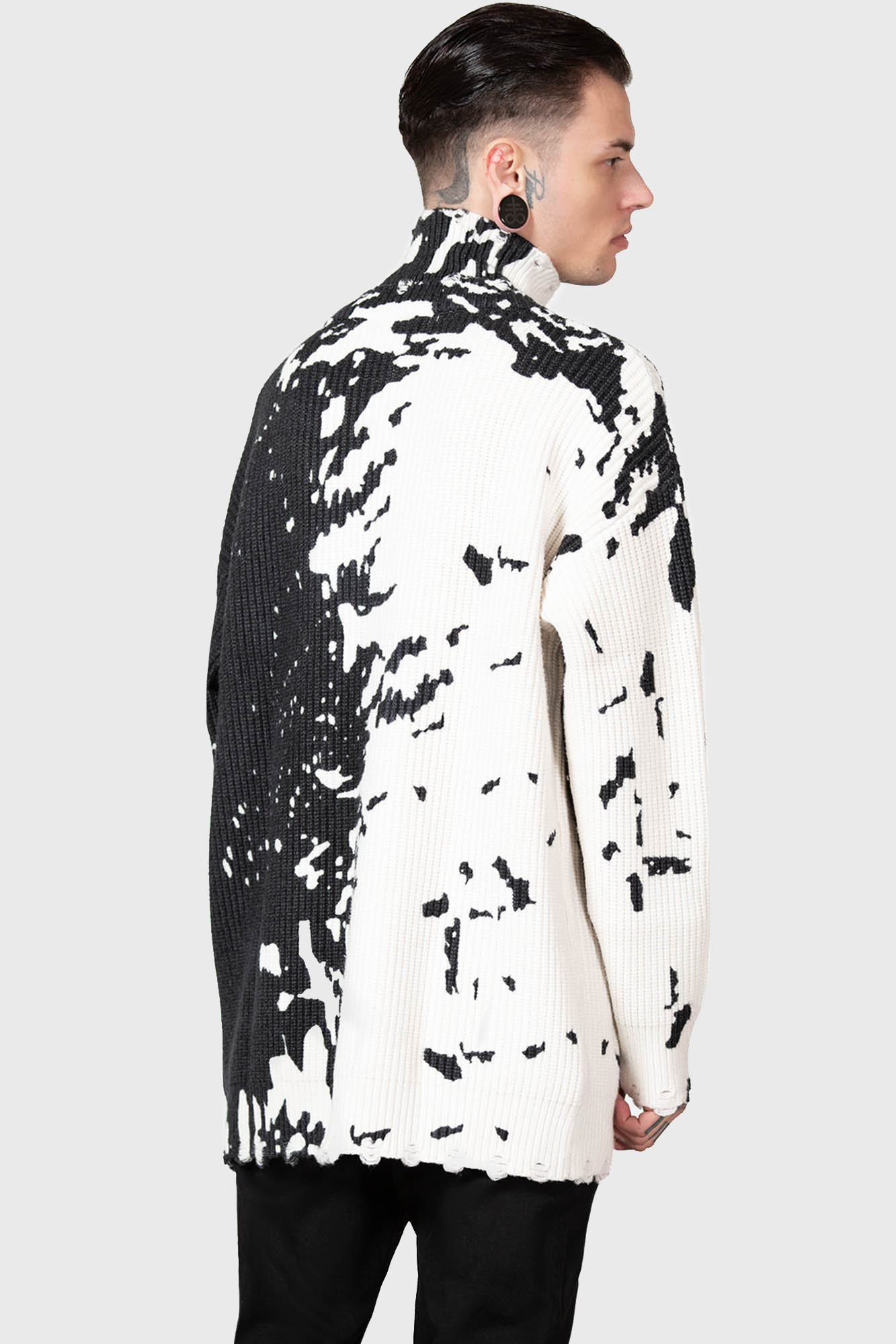 Killstar Slime Time Embroidered Knit Sweater - Unisex Distressed Design