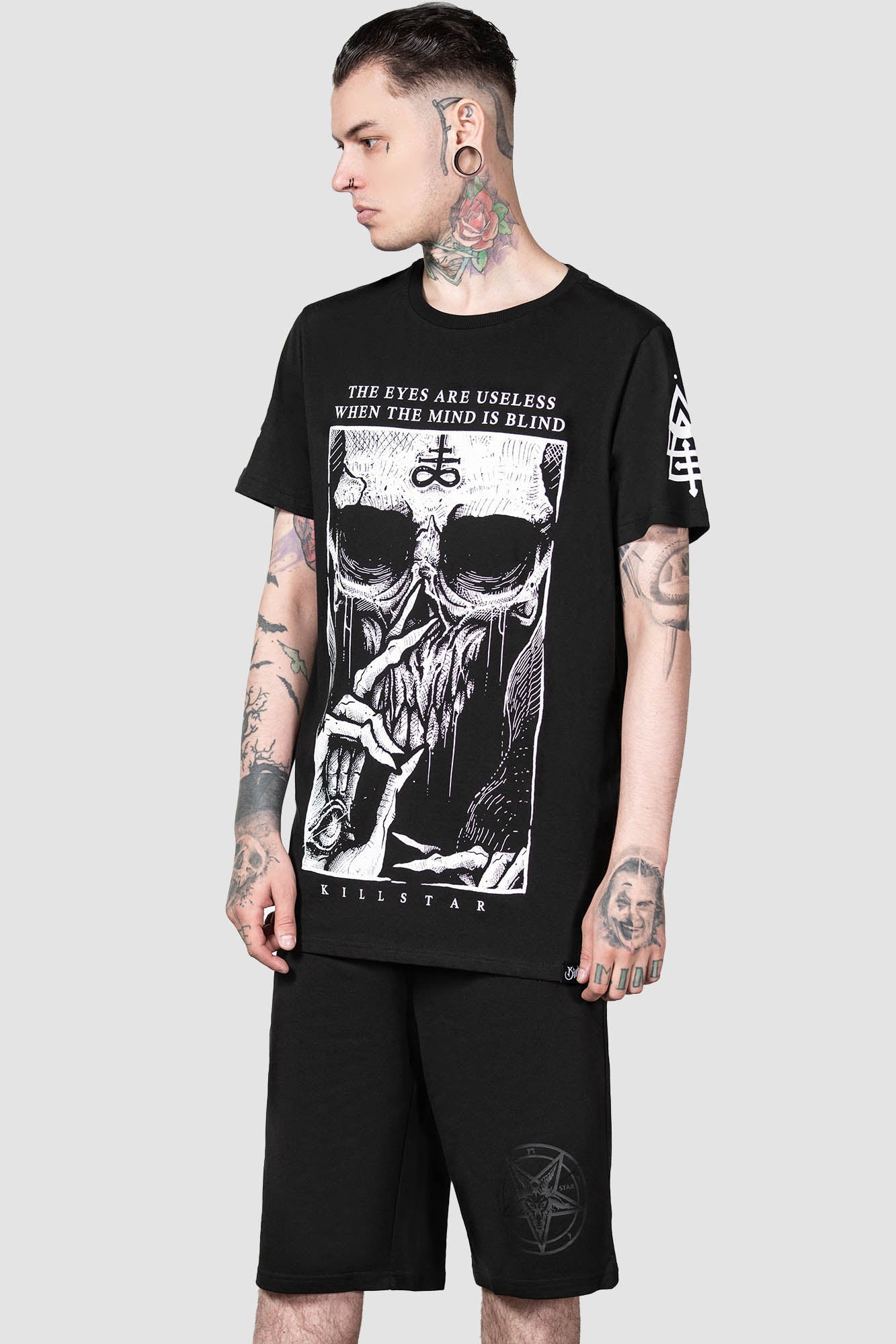 Killstar Blind Mind Graphic Cotton T-Shirt - Regular Fit