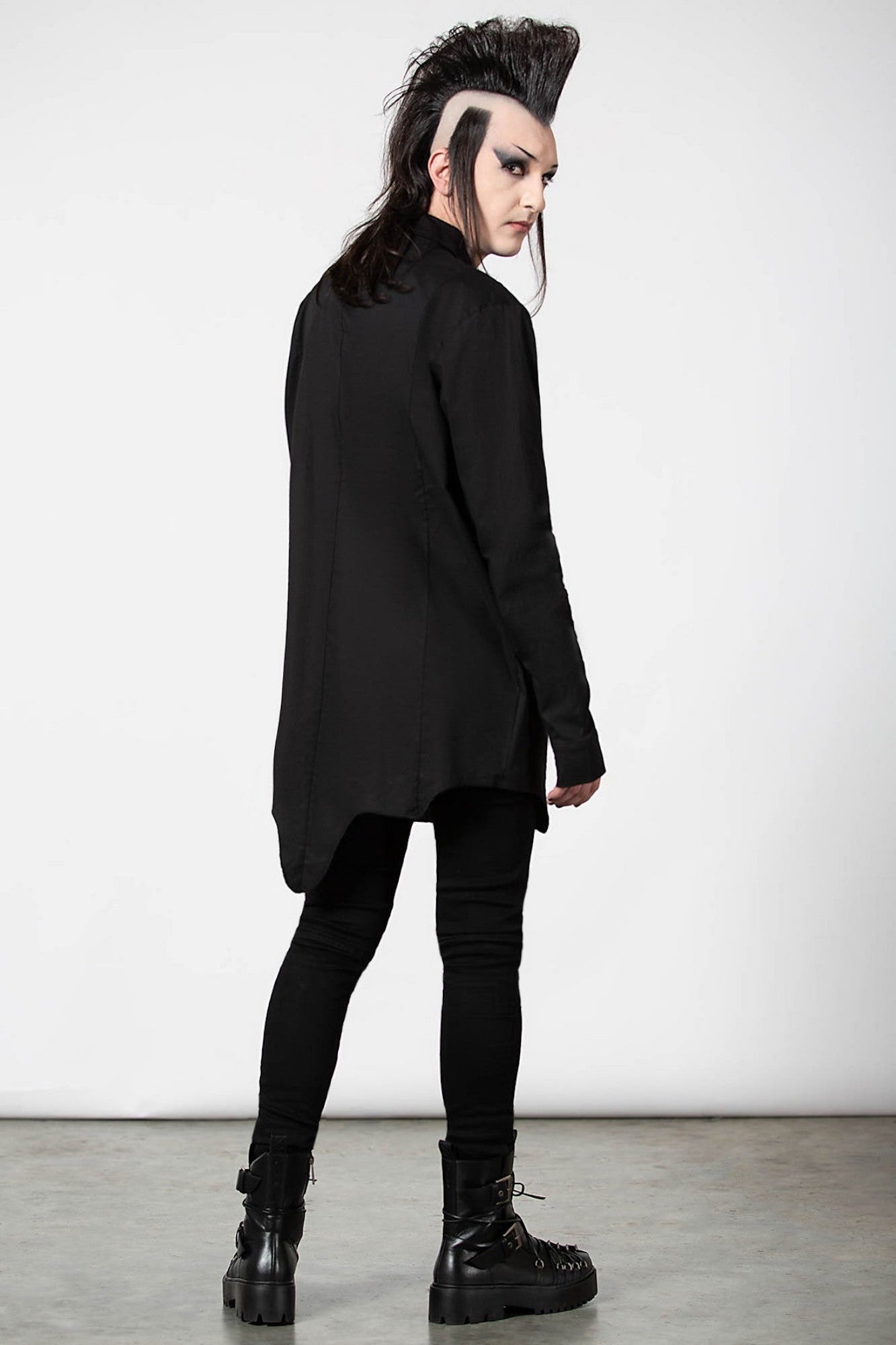 Killstar Blood Kin Longline Button Down Shirt - Unisex Gothic Style