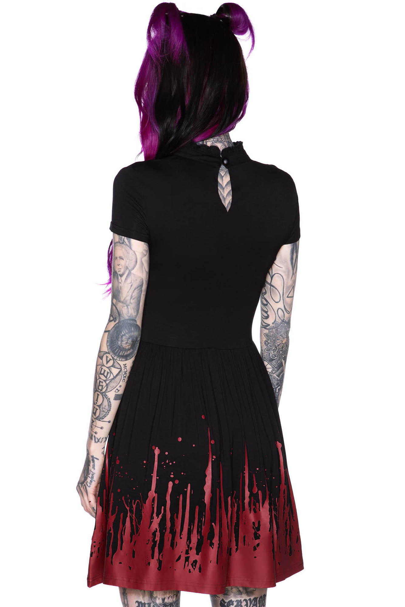 Killstar Blood Thirsty Skater Dress with Bloodsplatter Print
