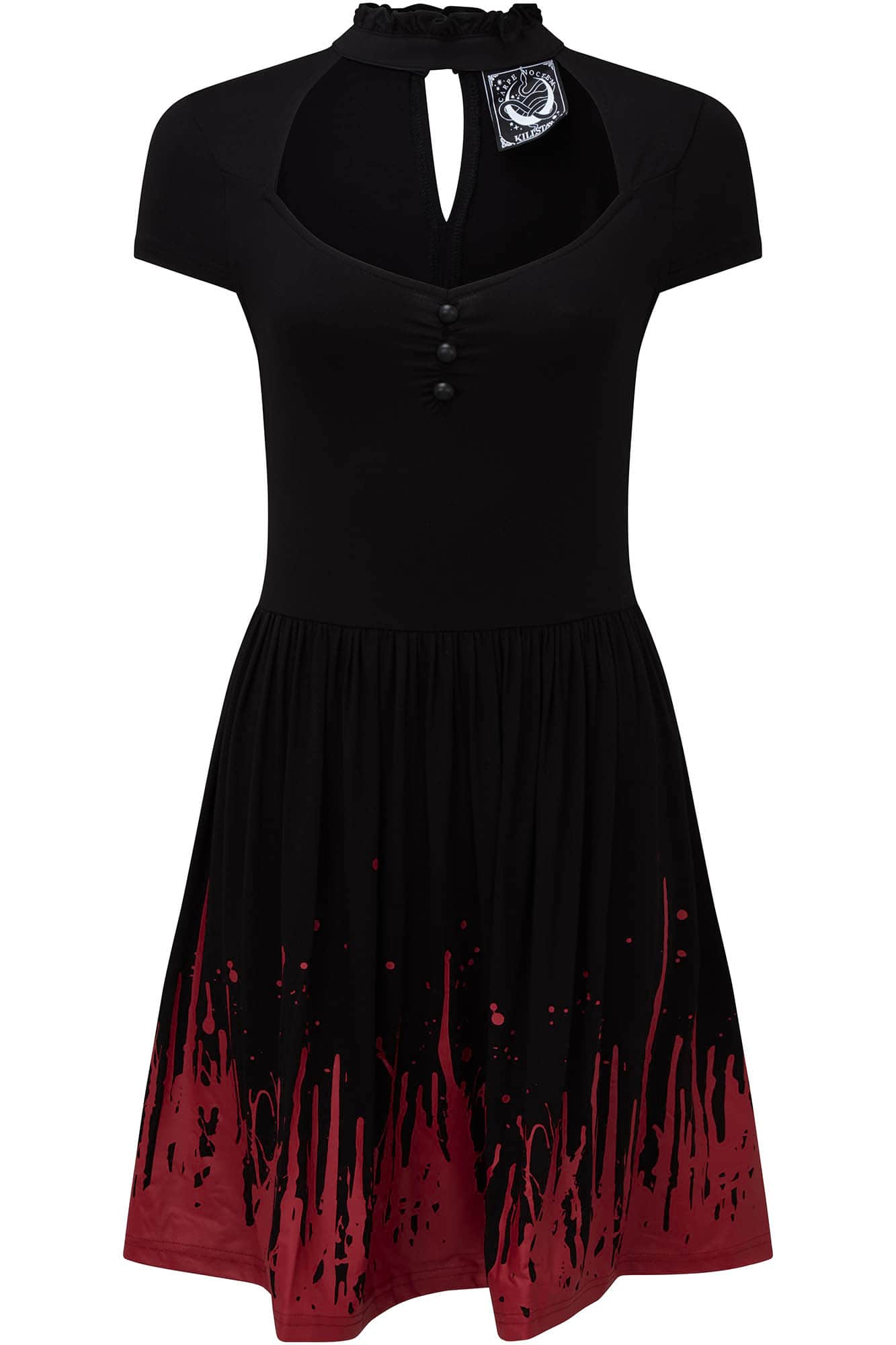 Killstar Blood Thirsty Skater Dress with Bloodsplatter Print
