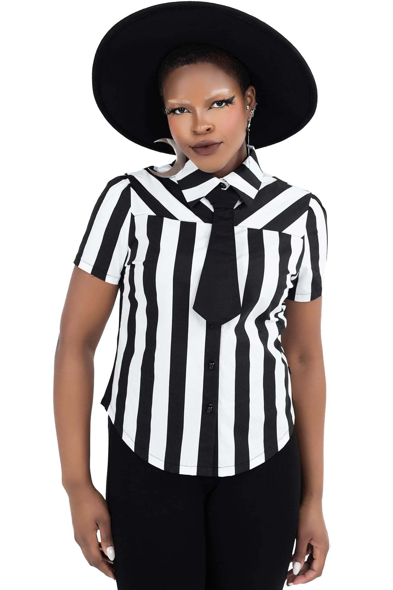 Gothic Bloodstripe Shirt with Tie Detail by KILLSLTAR