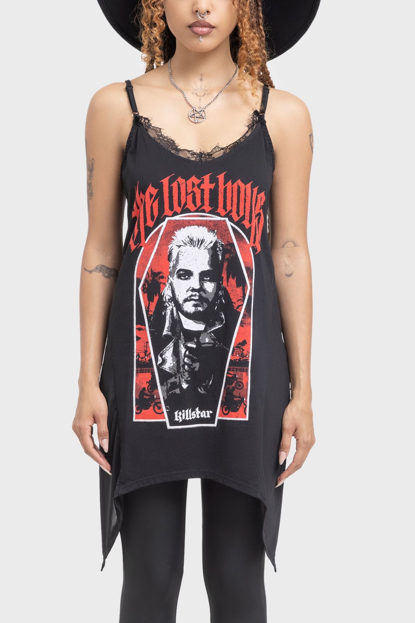 Killstar Lost Boys Boardwalk Cami Dress with Sheer Panels