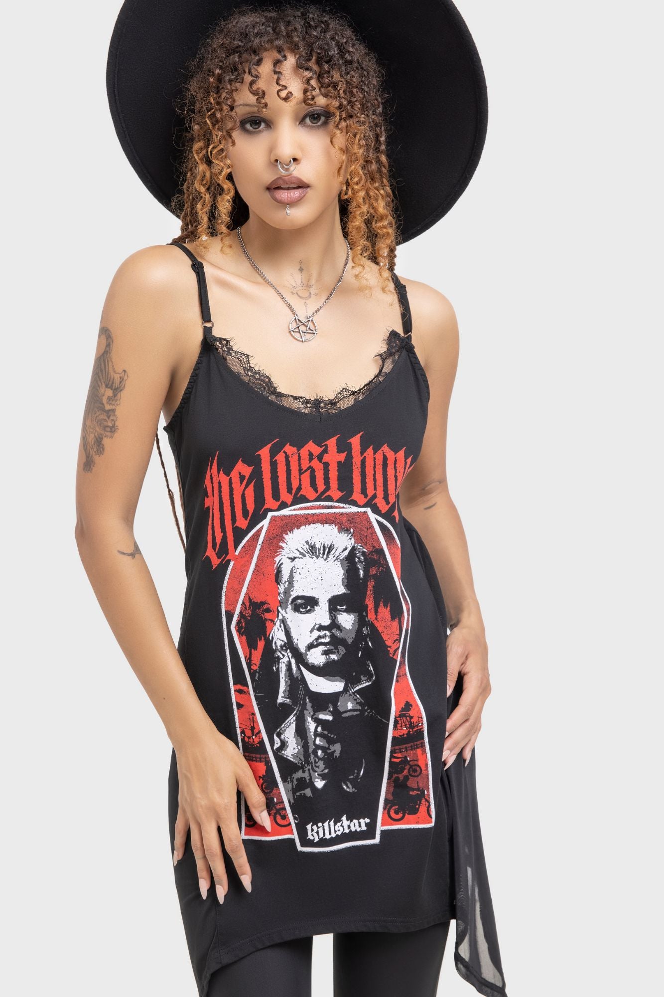 Killstar Lost Boys Boardwalk Cami Dress with Sheer Panels