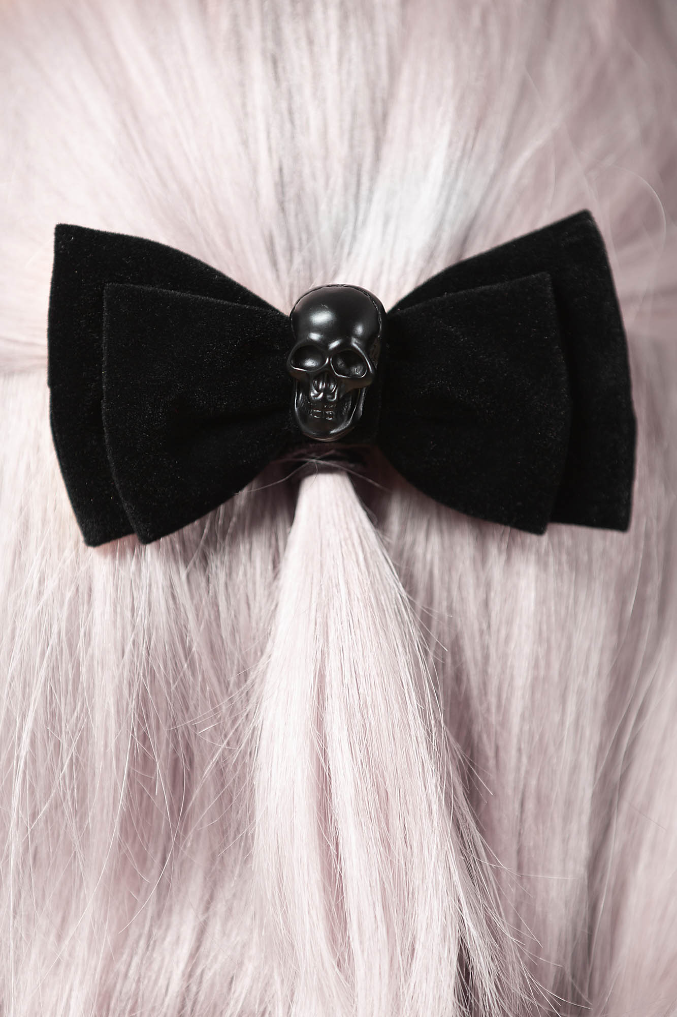 Killstar Bow Down Barrette - Gothic Skull Hair Clip