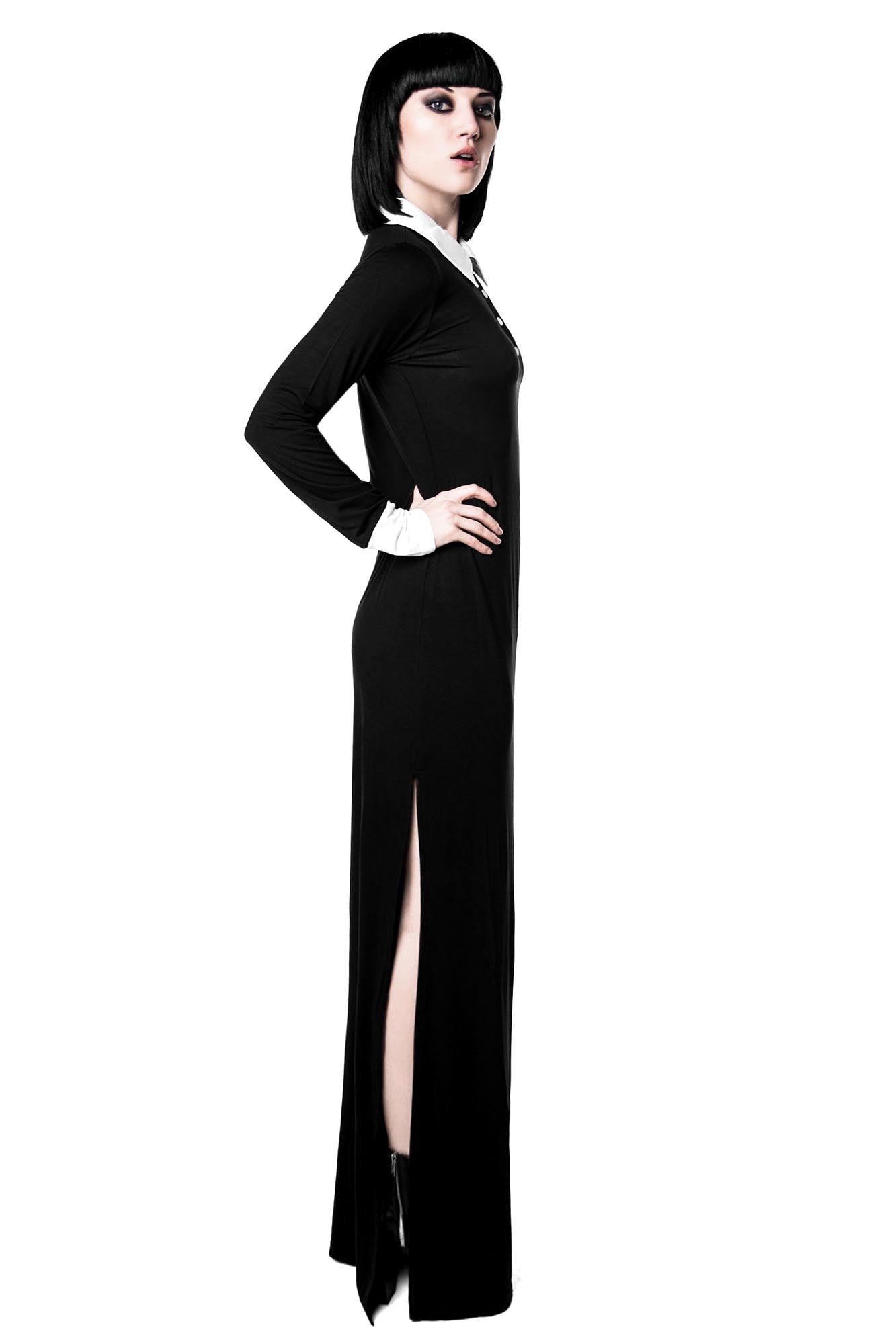 Killstar Cemetery Lane Maxi Dress - Gothic Silky Viscose