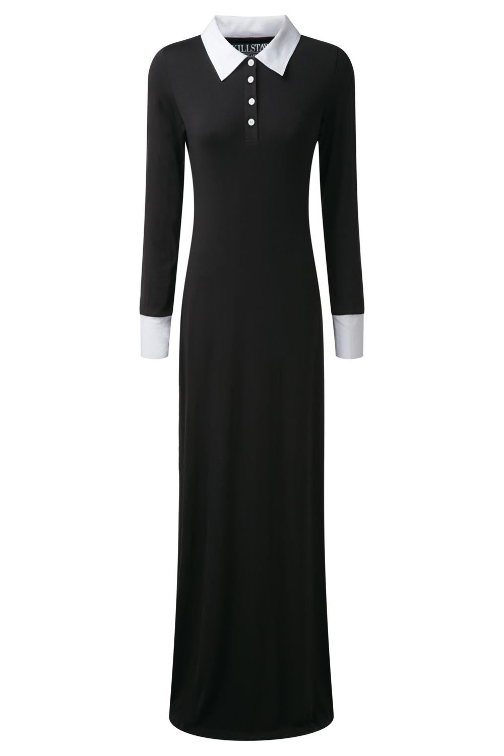 Killstar Cemetery Lane Maxi Dress - Gothic Silky Viscose