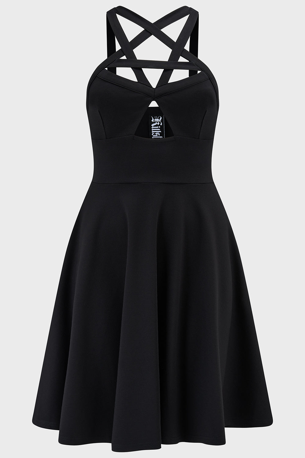 KILLSTAR Cosmik Black Skater Dress with Pentagram Straps