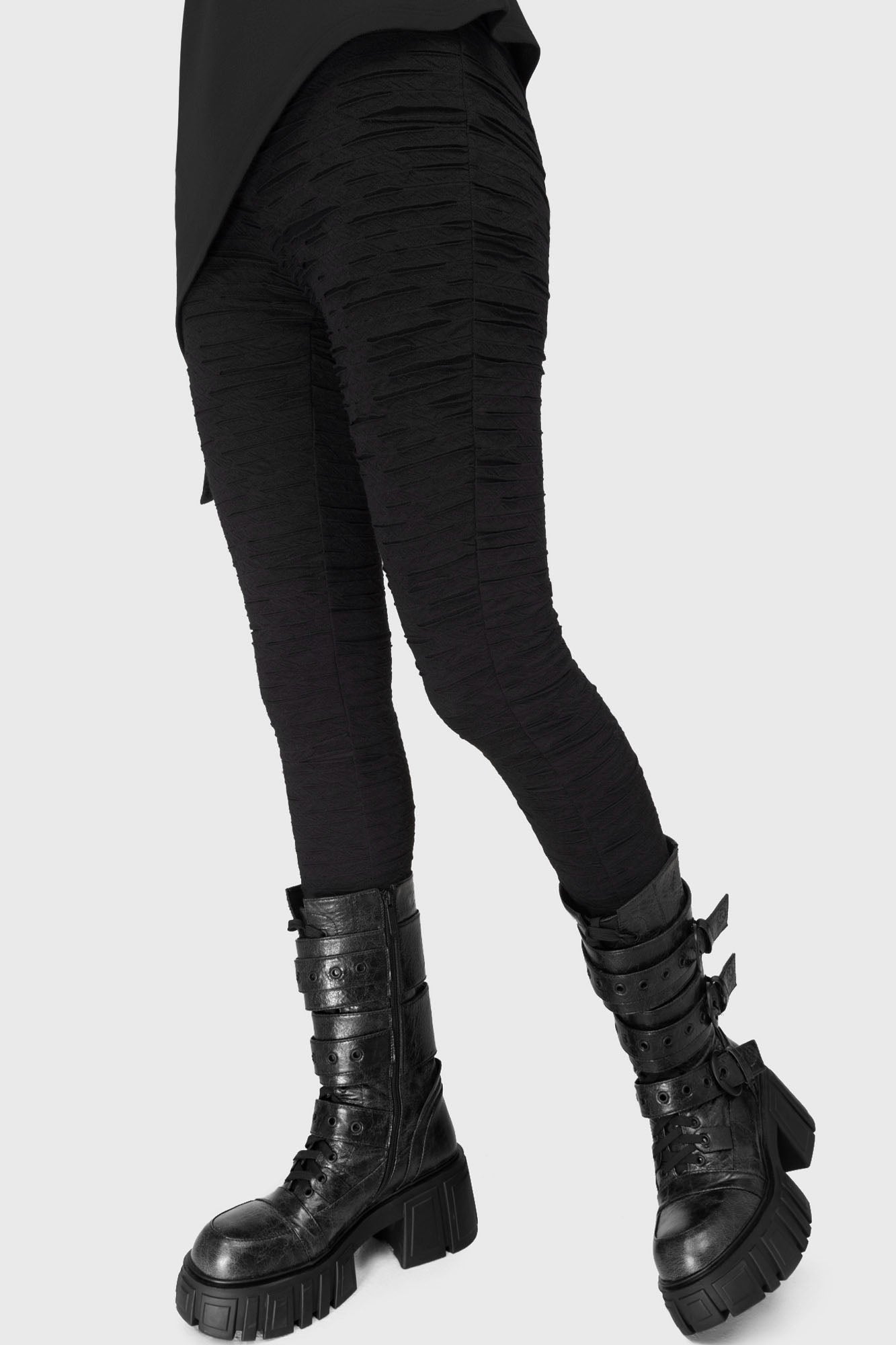 Killstar Crescent Crew Distressed Leggings - Gothic Yoga Pants