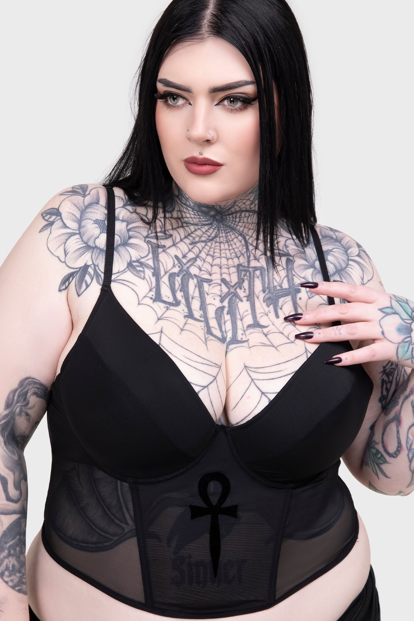 Killstar Dark Eternity Underwire Bra with Ankh Print