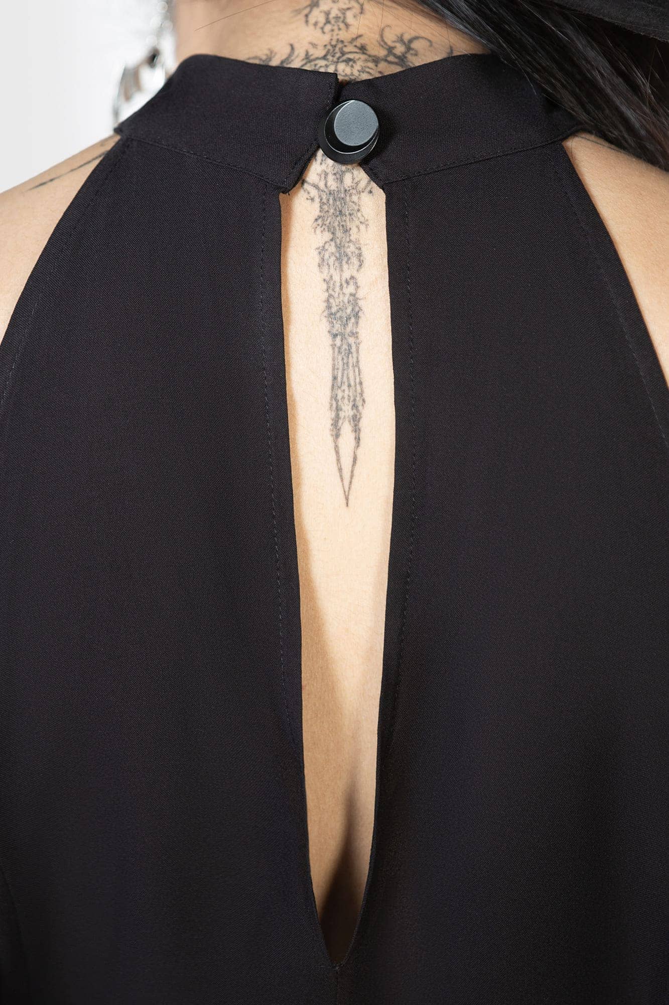 Killstar Destiny Waits Mini Dress - Cold Shoulder, Moon Buttons