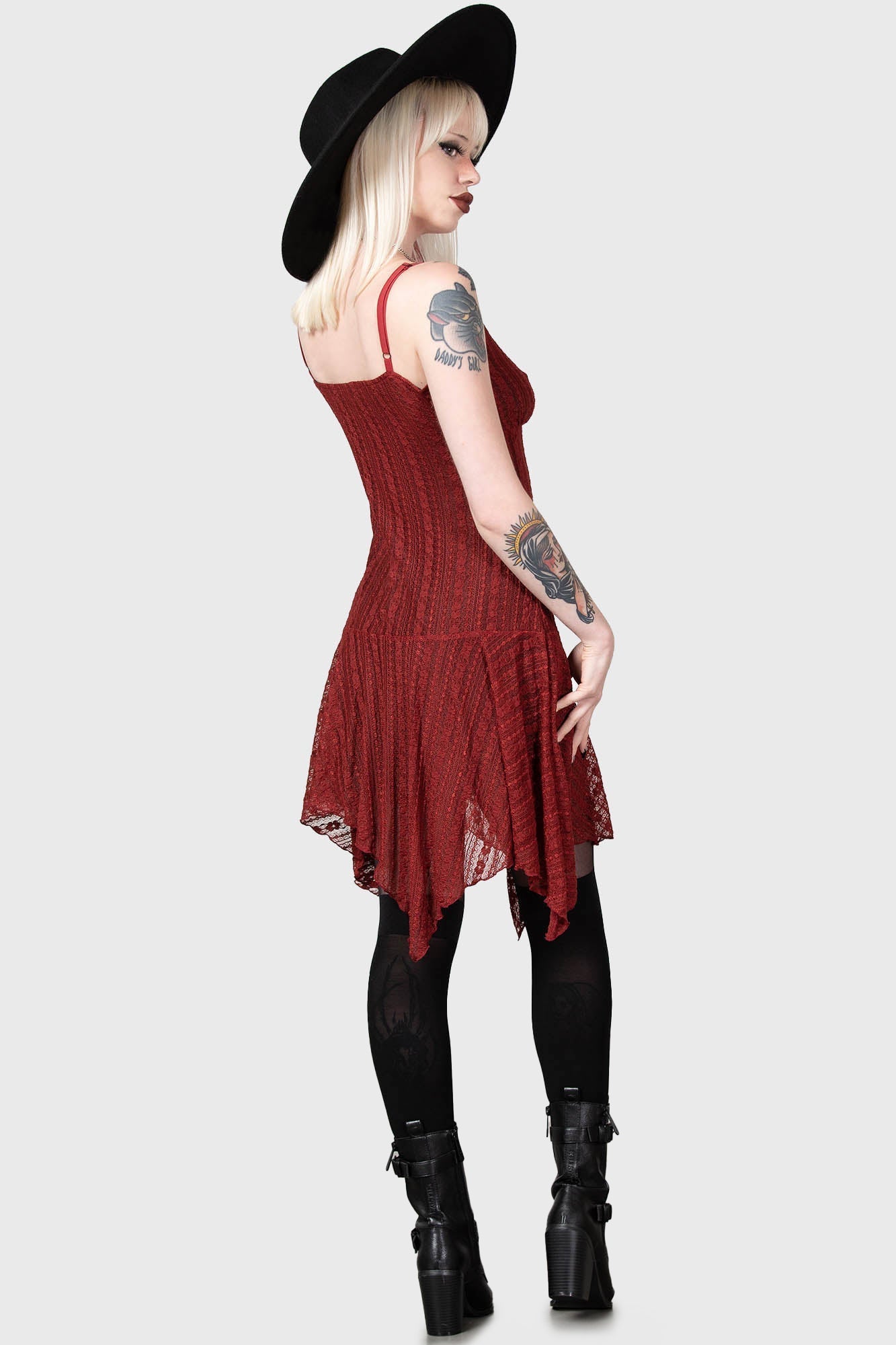Killstar Emelia's Wrath Red Lace Dress with Adjustable Straps