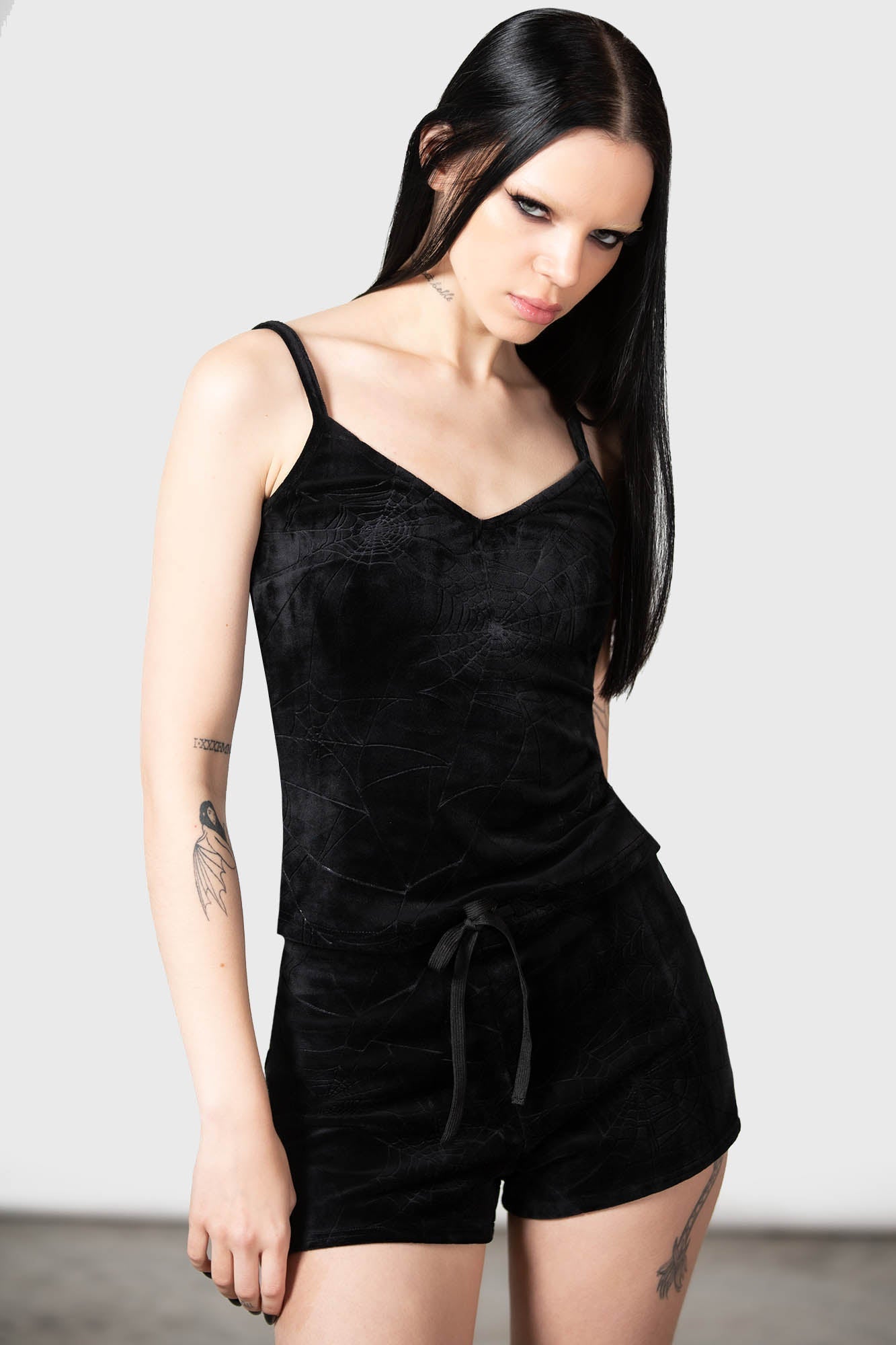 Killstar Eternal Sleeper Velour Vest - Spiderweb Pattern