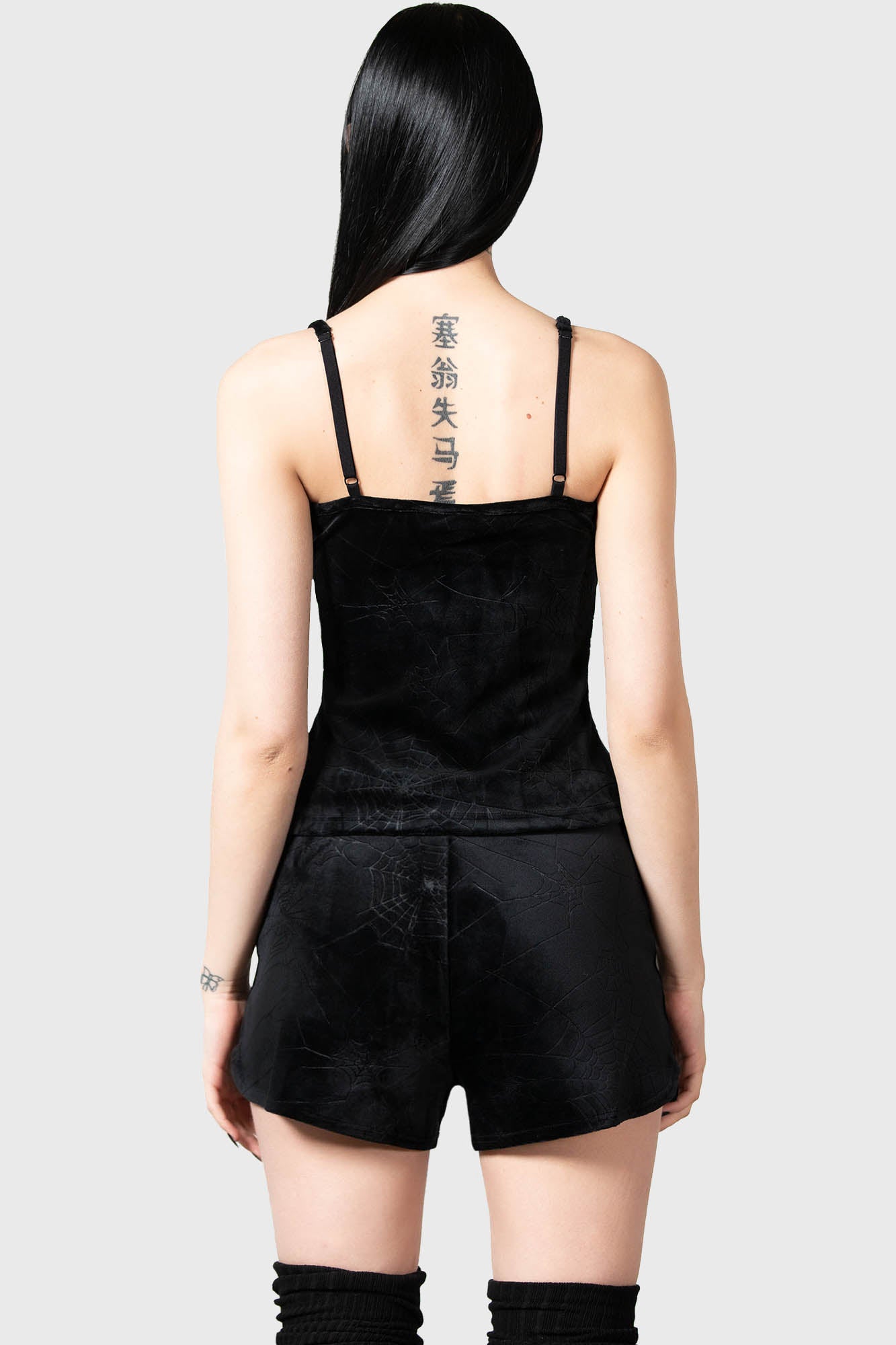 Killstar Eternal Sleeper Velour Vest - Spiderweb Pattern