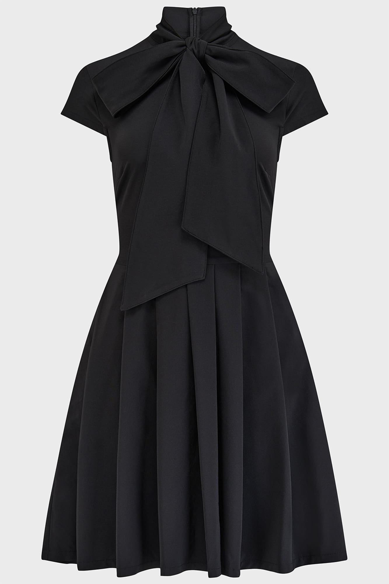 KIHILIST Funerary Rites Mini Dress with Pleated Skirt & Tie Neck
