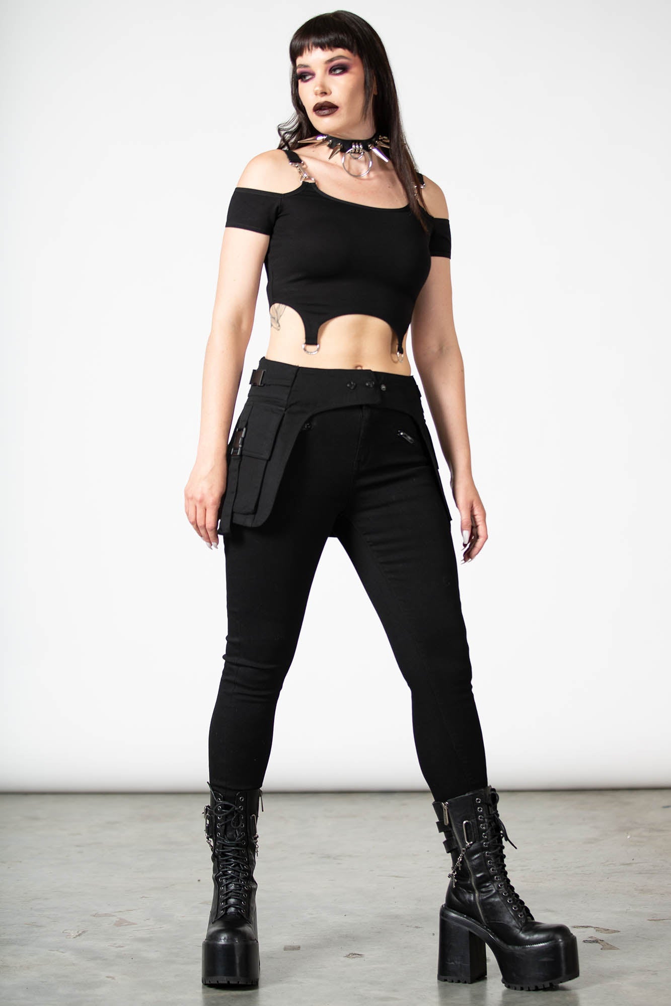Killstar Glitch Denim Pocket Belt - Adjustable Unisex Style