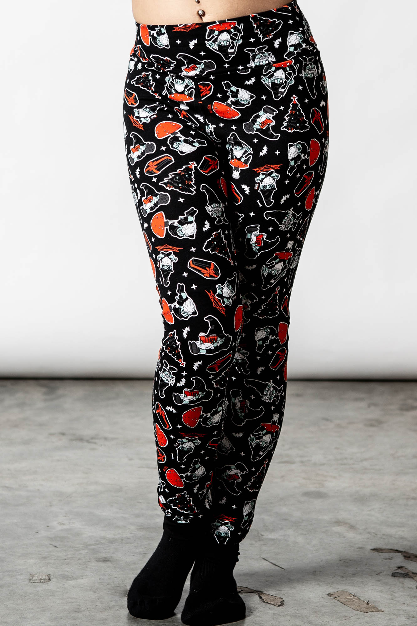 Killstar Gnomies Hexmas Print Lounge Leggings - Super Soft & Cozy