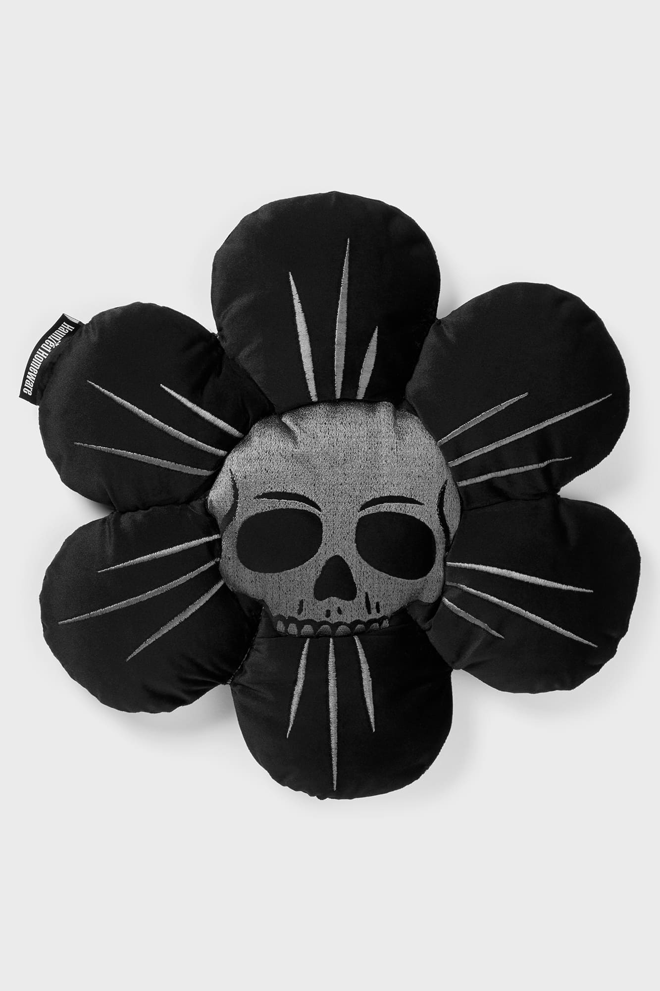 Killstar Grim Blossom Velvet Flower Cushion with Embroidery