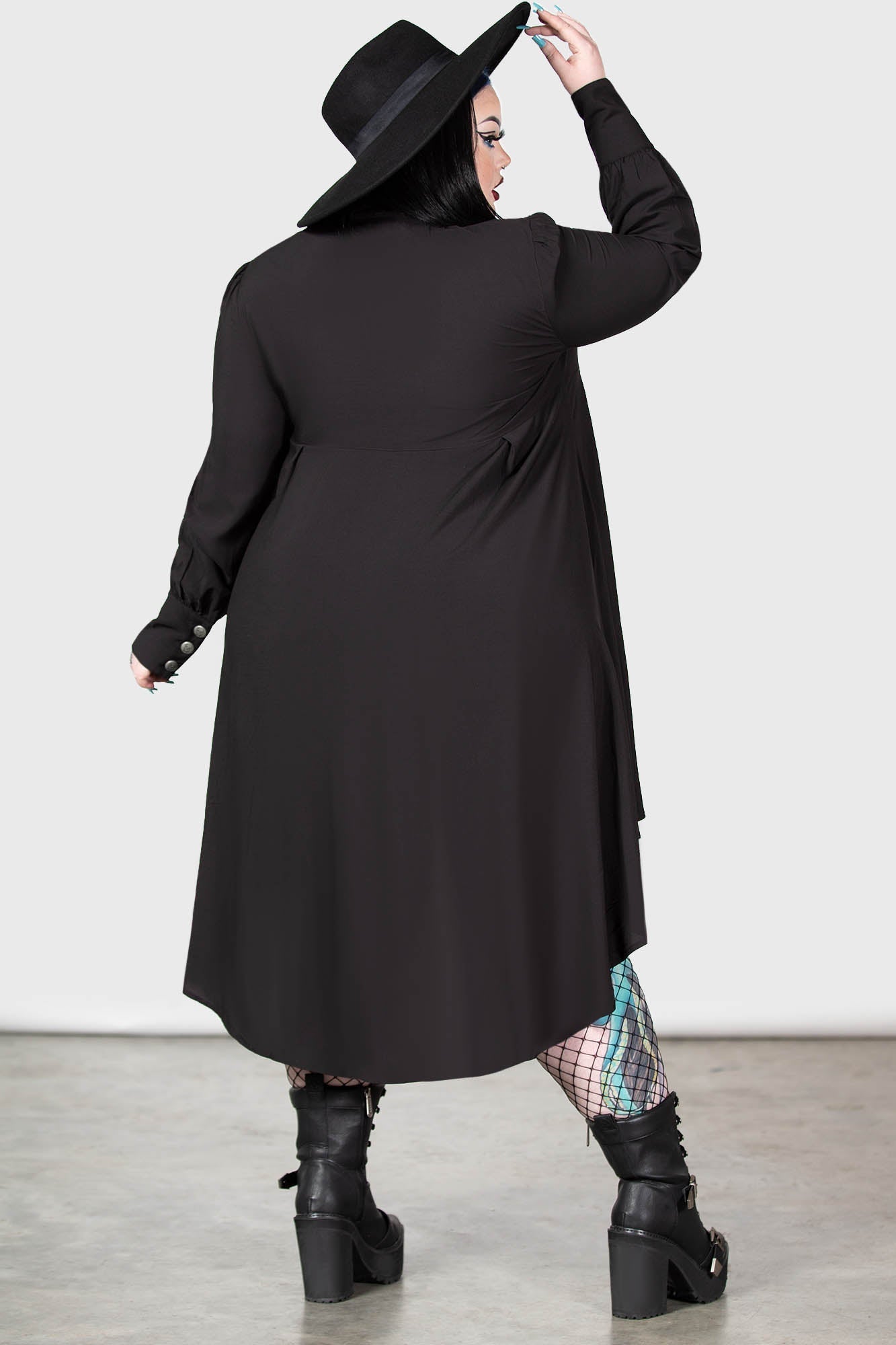 Killstar Heavens Below Shirt Dress with Faux Leather Collar