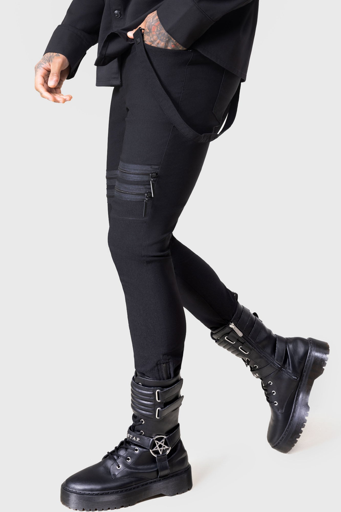 Kihilst Hecate Fury Slim Fit Cotton Trousers with Zip Details