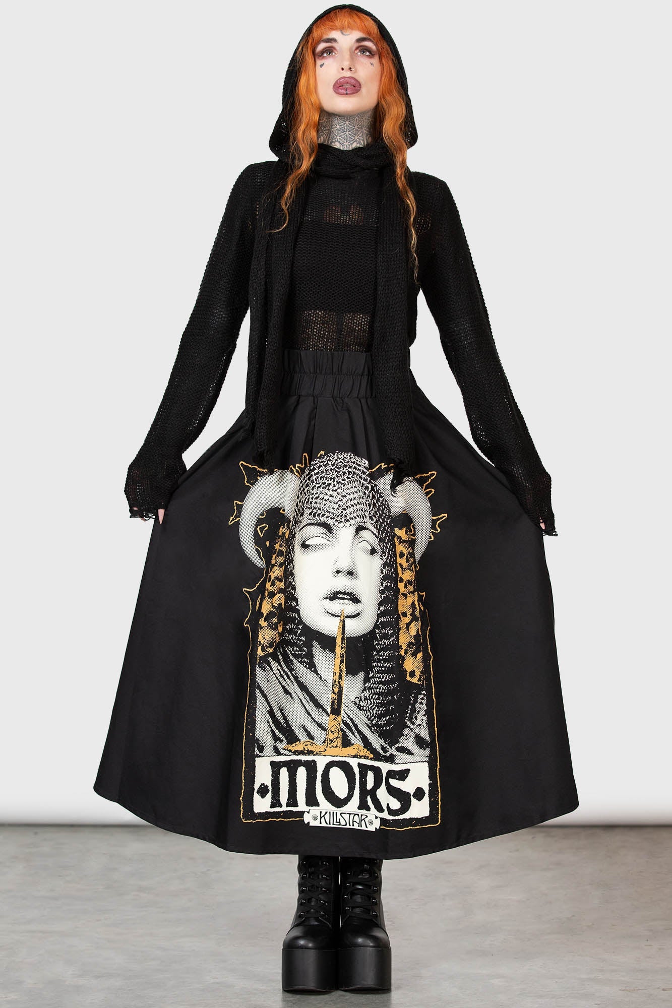 KILLSTAR Wassail Maxi Skirt with Pockets & Custom Graphics