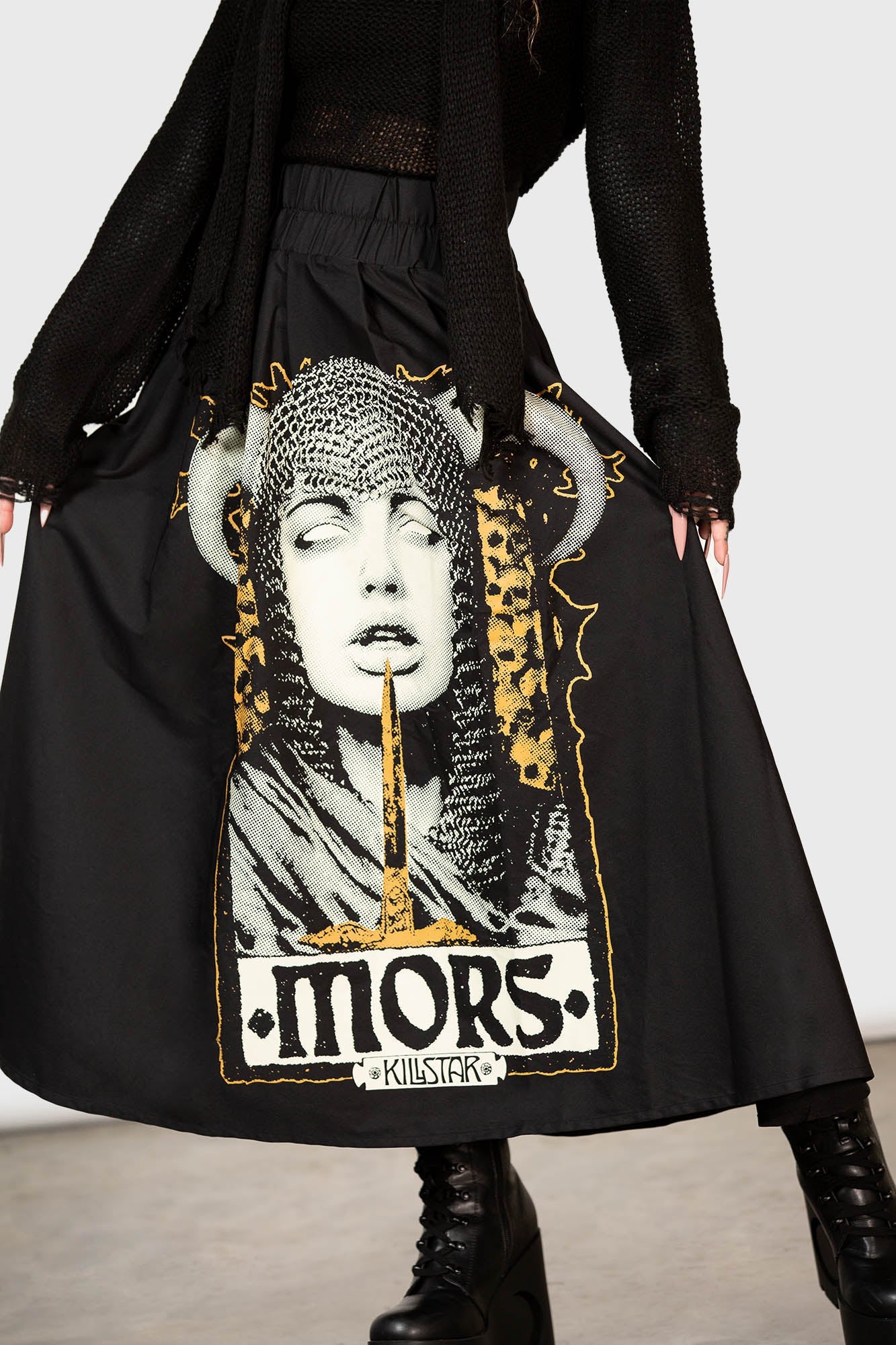KILLSTAR Wassail Maxi Skirt with Pockets & Custom Graphics