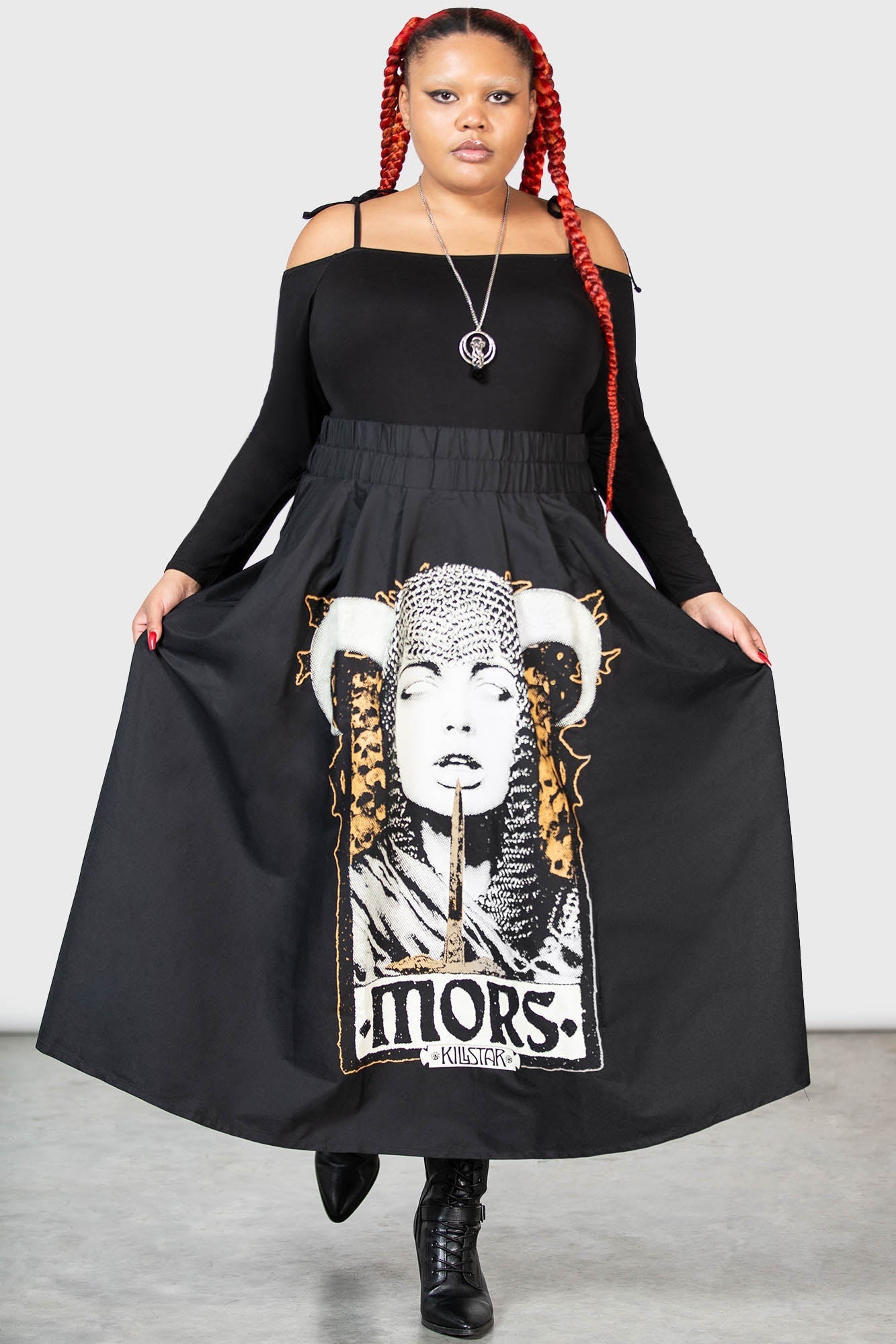 KILLSTAR Wassail Maxi Skirt with Pockets & Custom Graphics