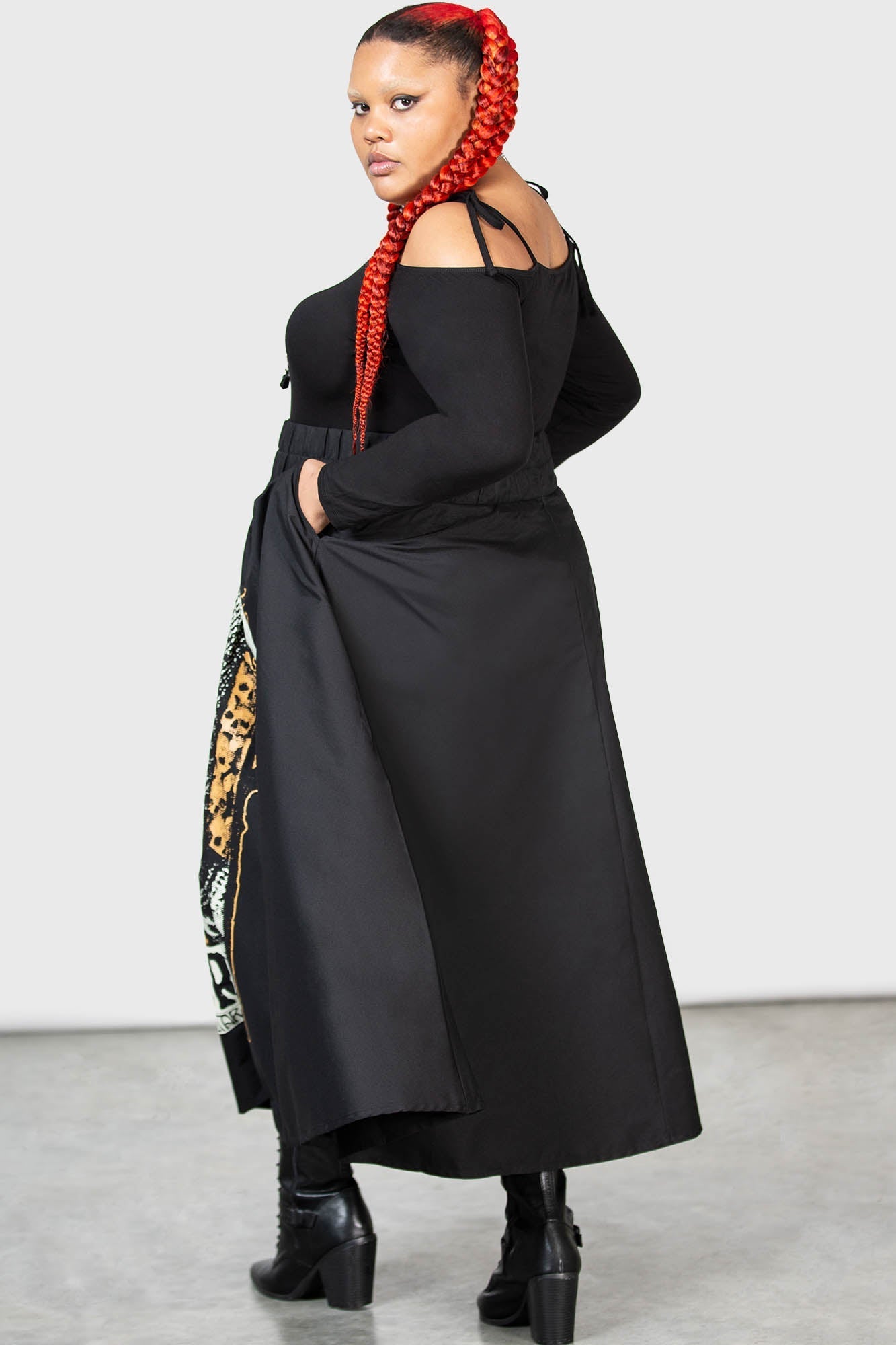 KILLSTAR Wassail Maxi Skirt with Pockets & Custom Graphics