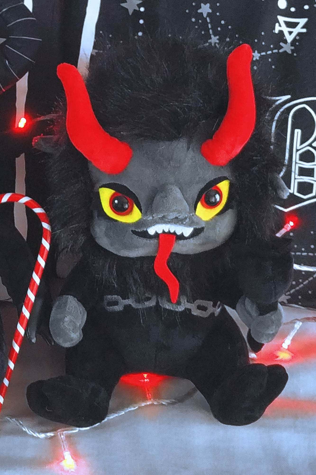 Hexmas Spirit Plush Toy by KREEPTURES - Devilish Red Horns & Soft Luxe Fur