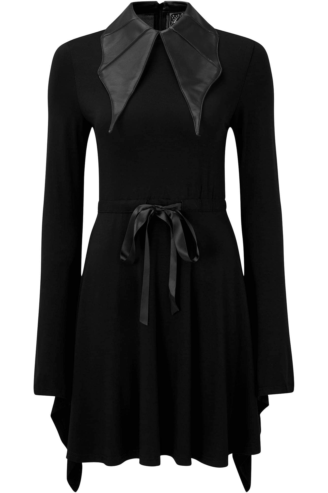 Killstar Bat Collar Gothic Dress with Sorcery Sleeves