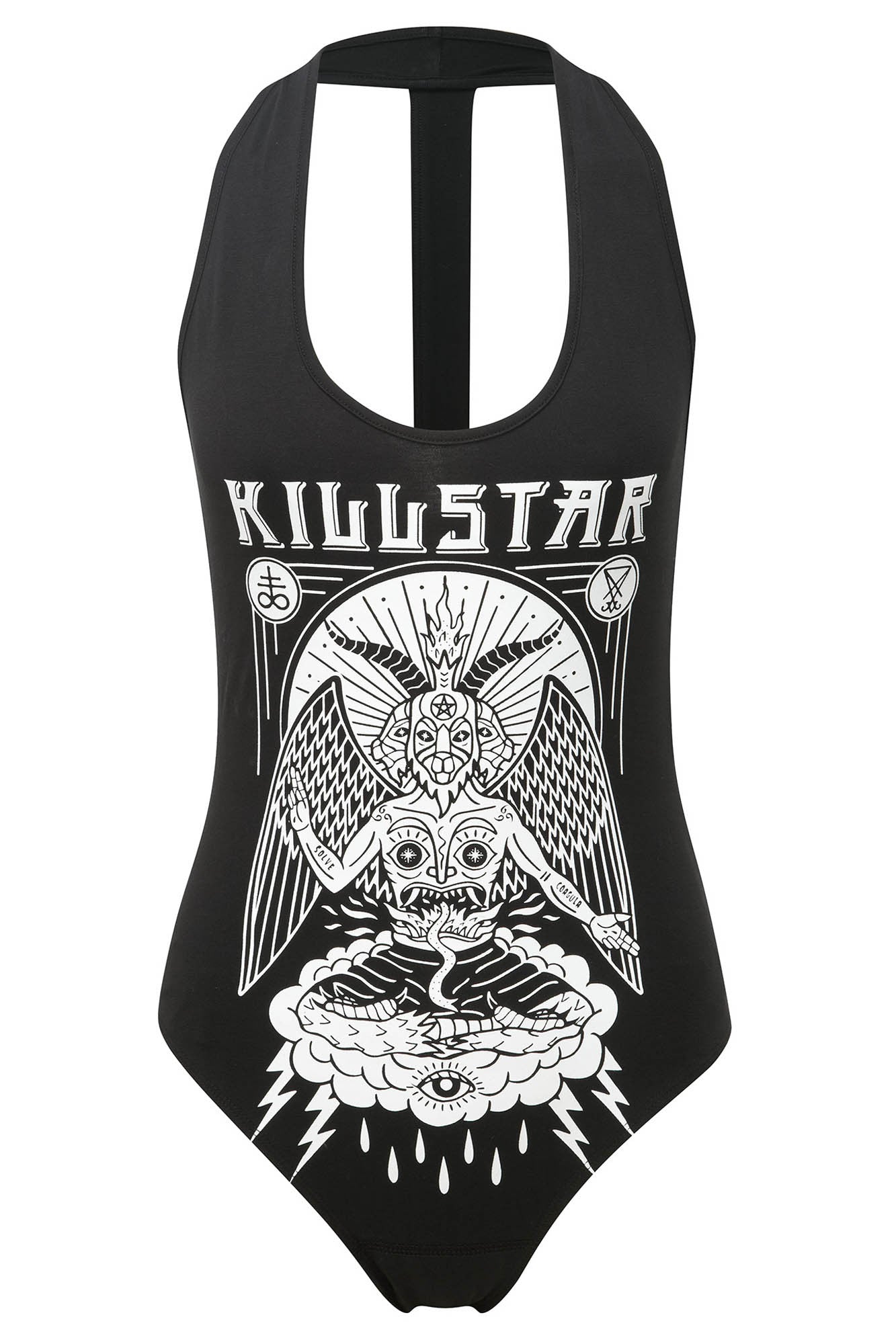 Killstar In Like Sin Jersey Bodysuit - T-Back Halter Design
