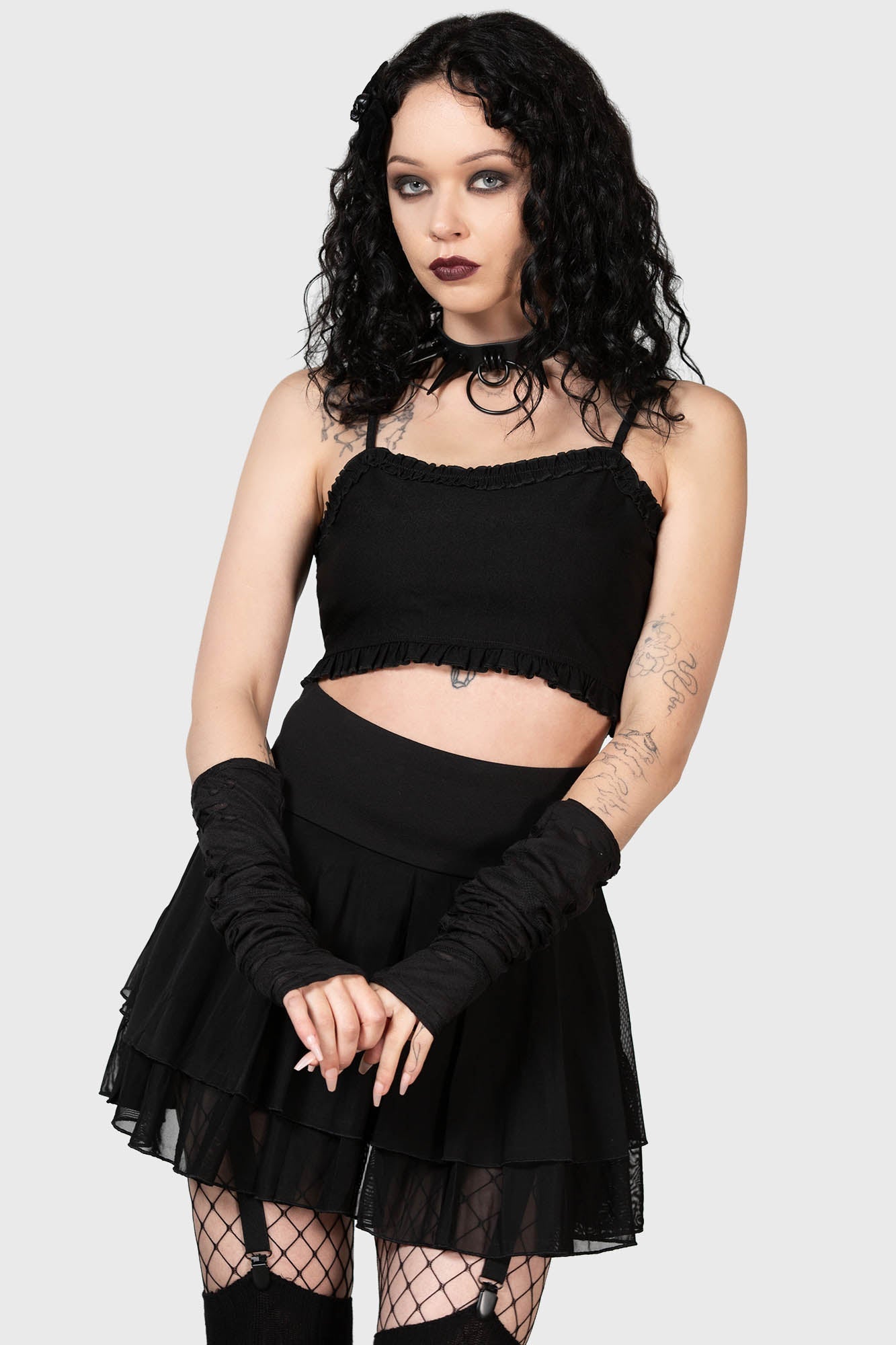 Killstar Ines Corset Back Crop Top - Adjustable Straps