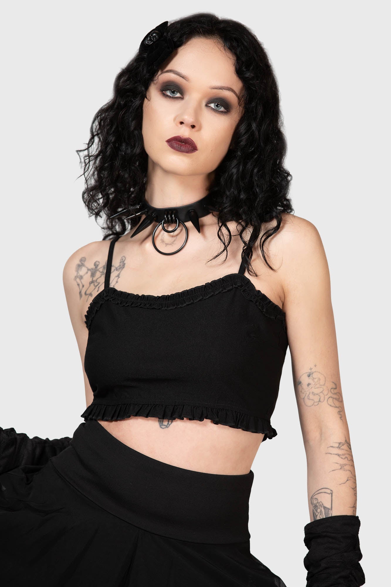 Killstar Ines Corset Back Crop Top - Adjustable Straps