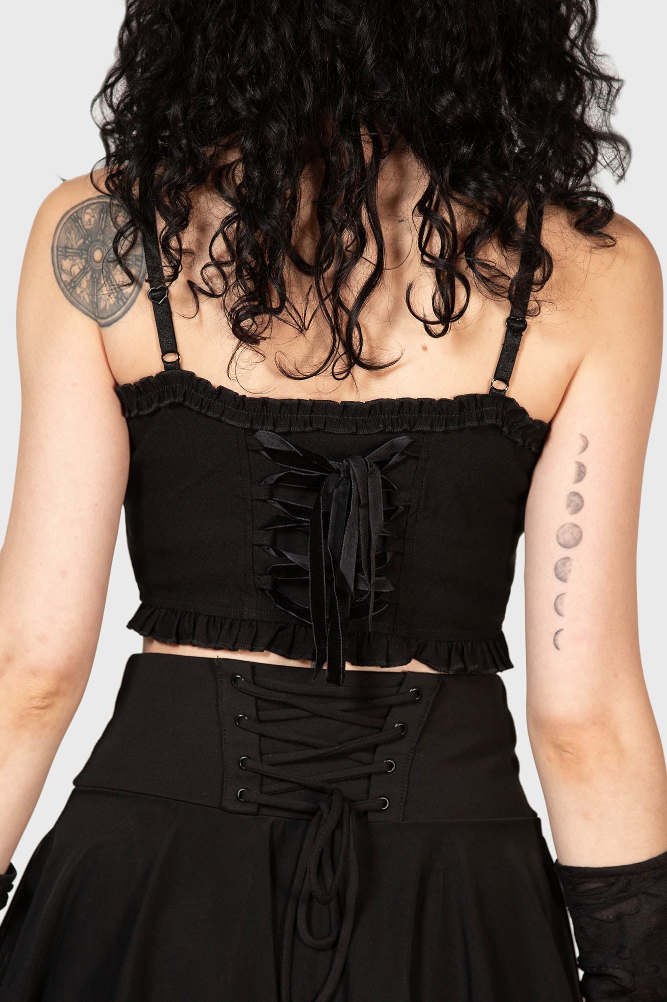 Killstar Ines Corset Back Crop Top - Adjustable Straps