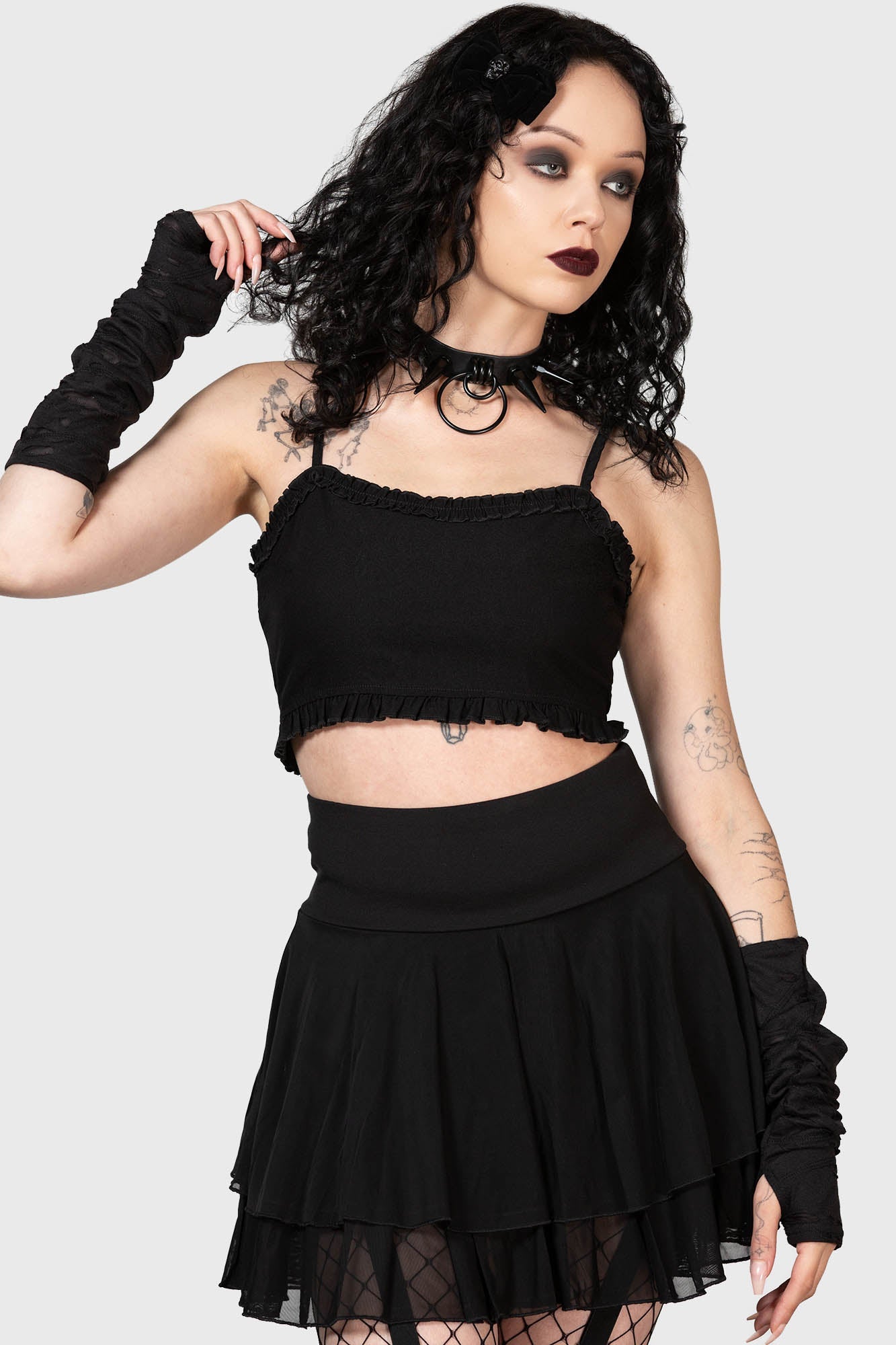 Killstar Ines Corset Back Crop Top - Adjustable Straps