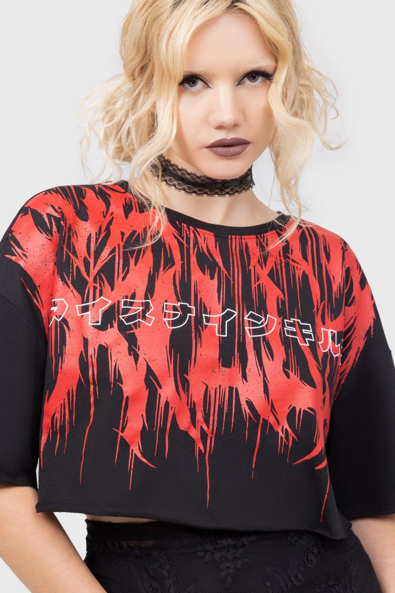 ICE NINE KILLS Logo Crop Tee - Soft Cotton Relaxed Fit