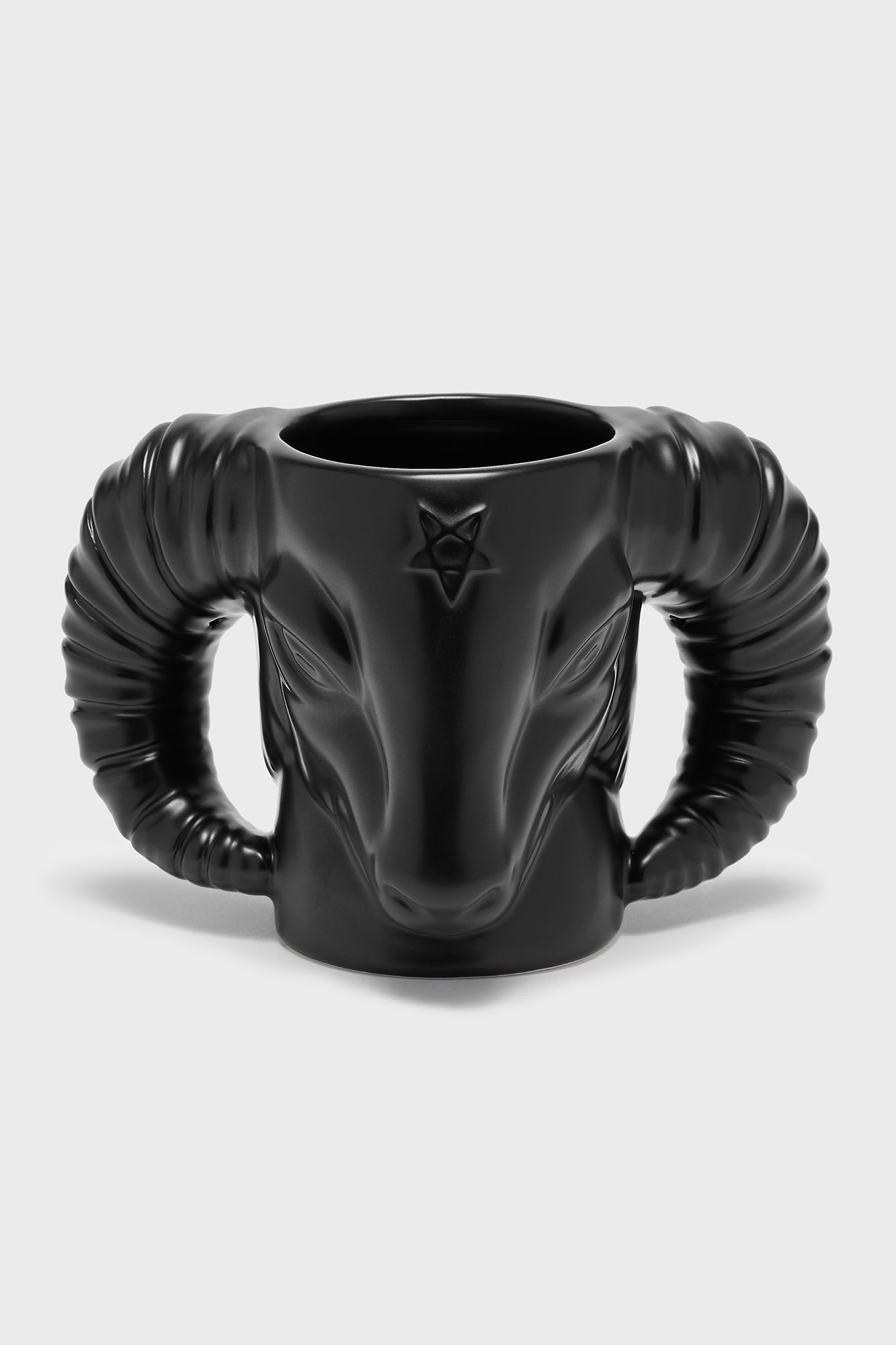 Killstar Levi Ceramic Ram Mug - 11cm Tall Stoneware Cup