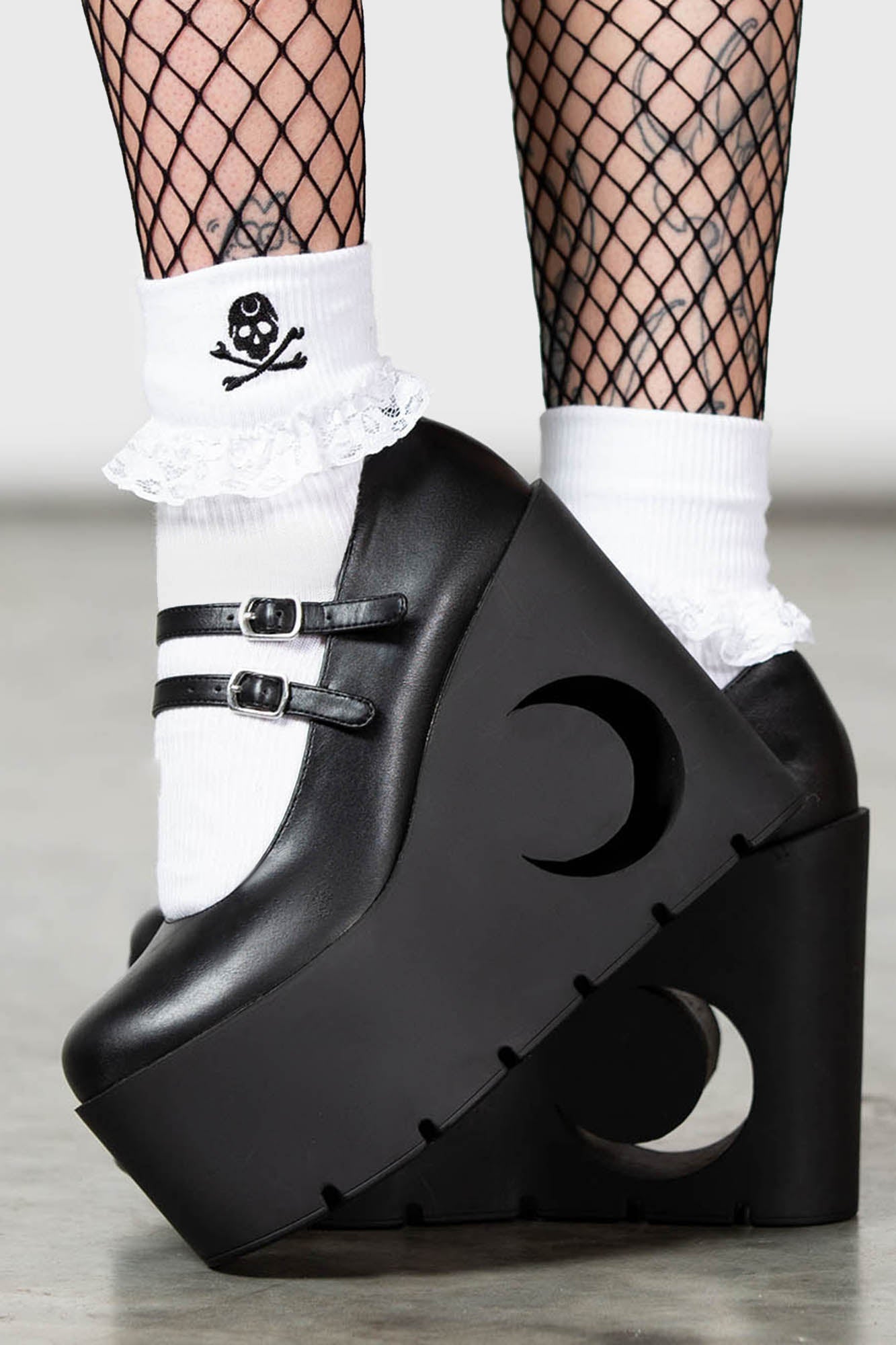 Lunar Doll Mary Jane Platform Pumps with Adjustable Straps
