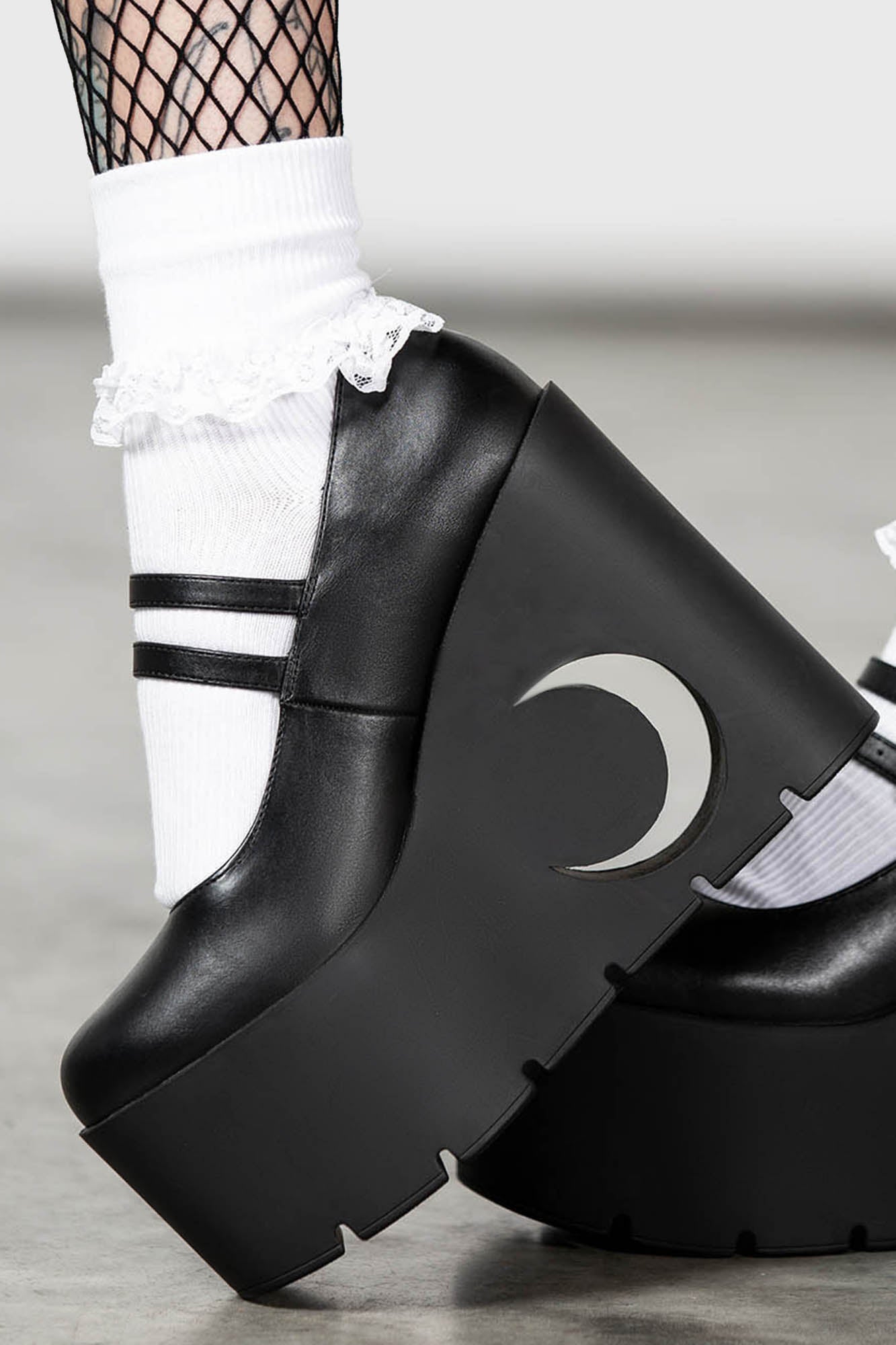 Lunar Doll Mary Jane Platform Pumps with Adjustable Straps