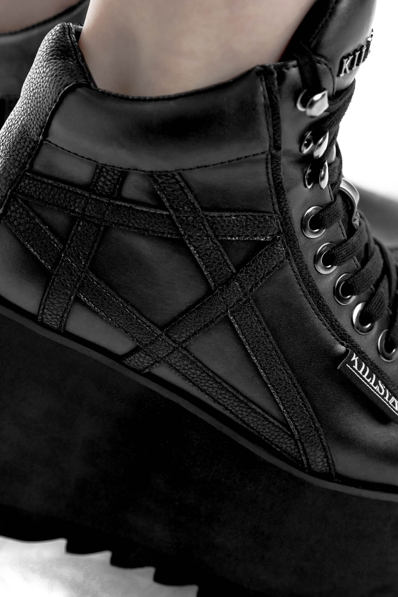 Killstar Malice Gothic Platform Trainers with Pentagram Detail