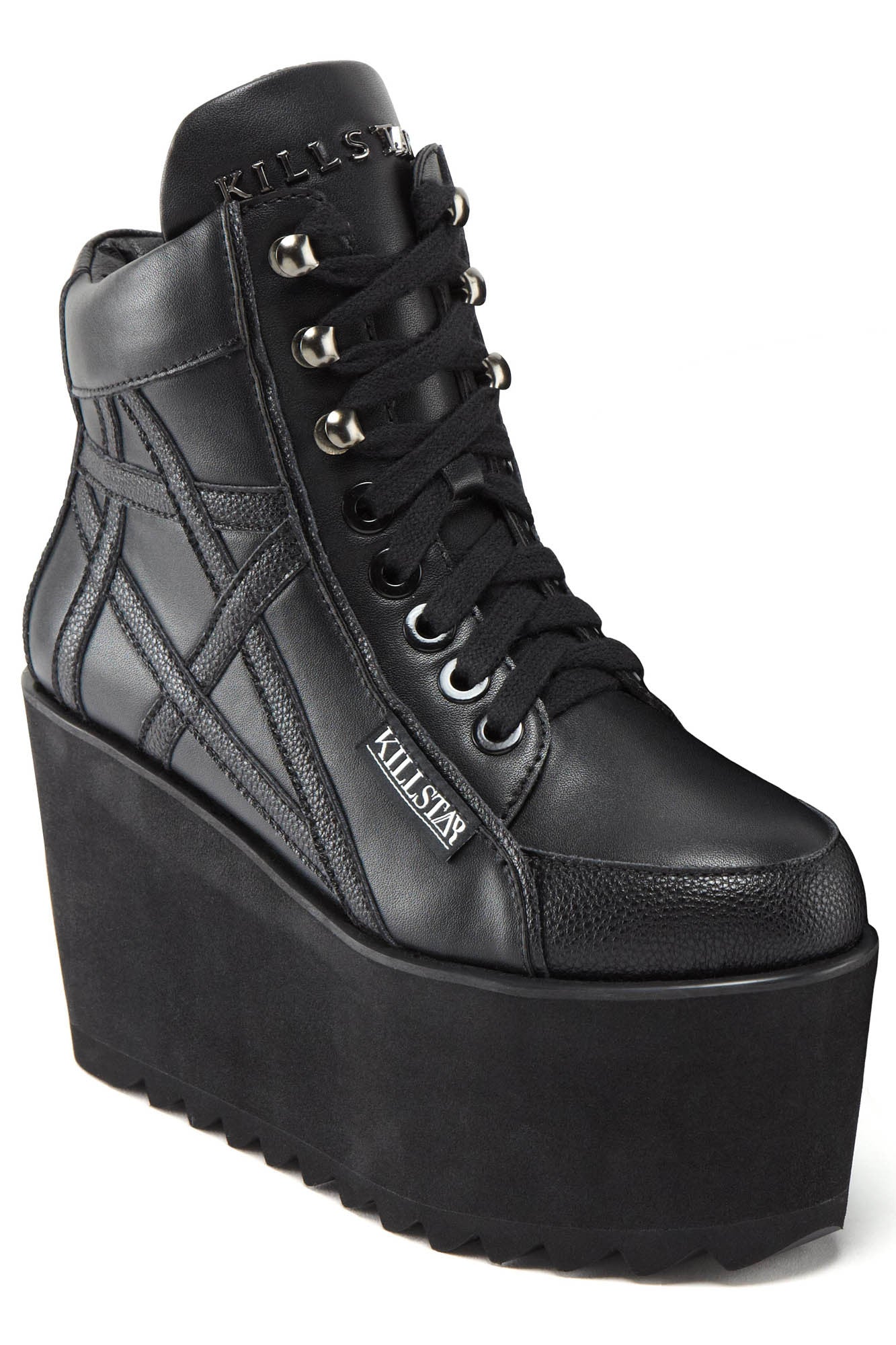 Killstar Malice Gothic Platform Trainers with Pentagram Detail