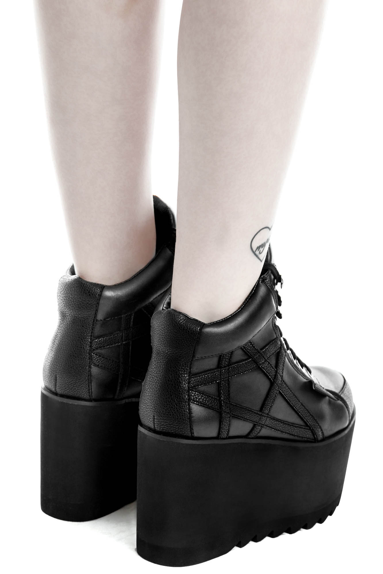 Killstar Malice Gothic Platform Trainers with Pentagram Detail
