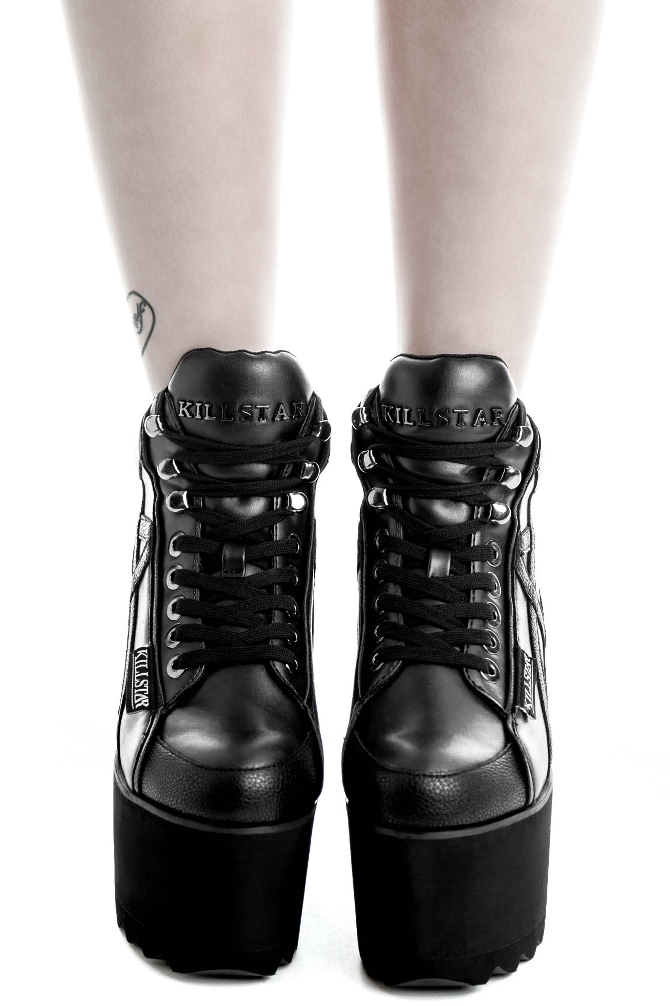 Killstar Malice Gothic Platform Trainers with Pentagram Detail