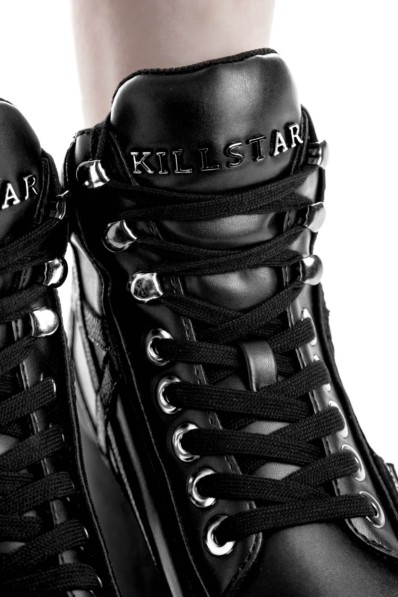 Killstar Malice Gothic Platform Trainers with Pentagram Detail