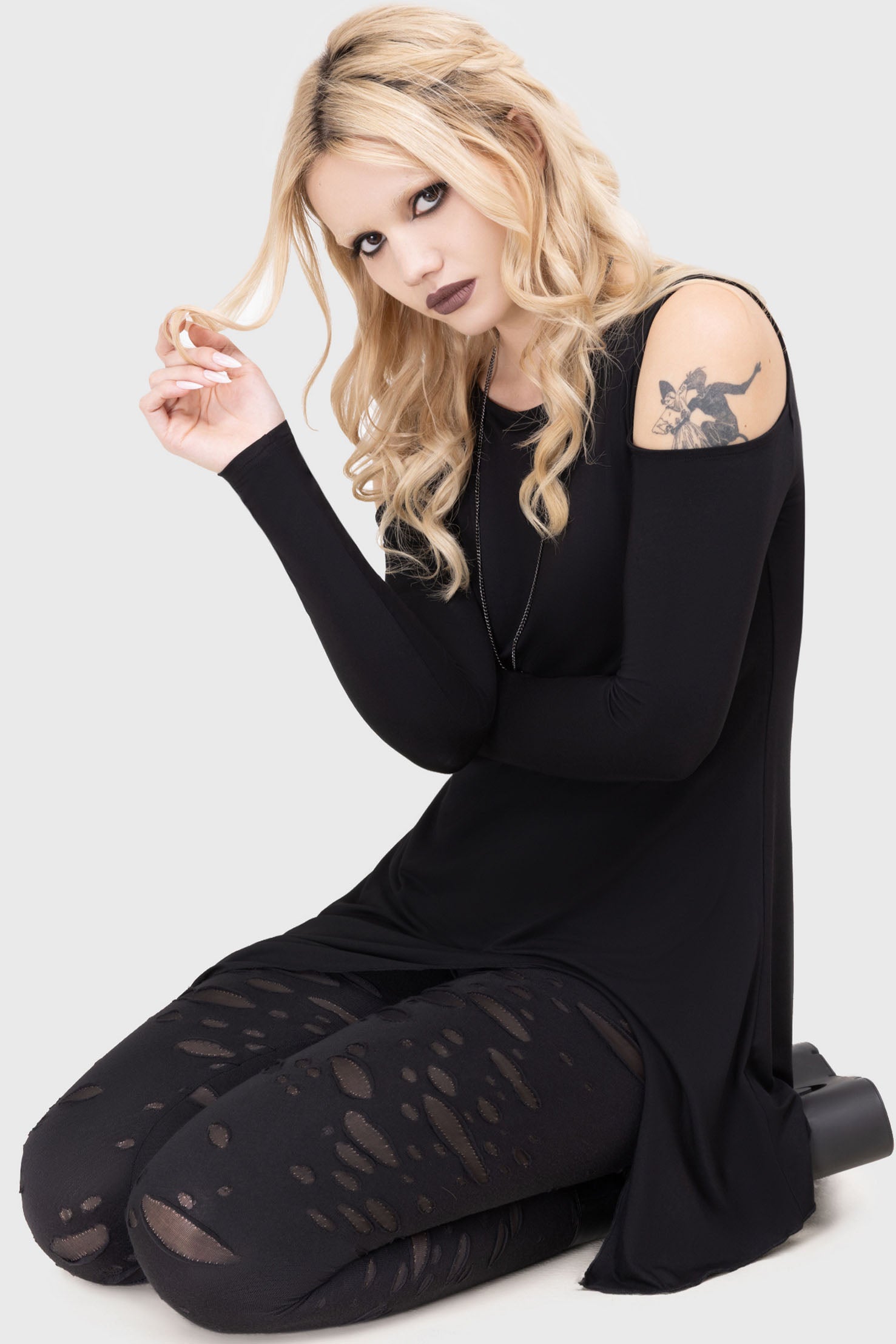 Killstar Marrowgate Distressed Semi-Sheer Leggings
