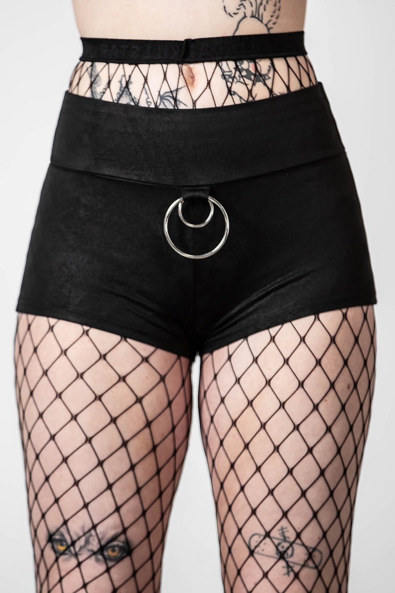 Killstar Melvina Suede Look Hotpants with O-Ring Detail