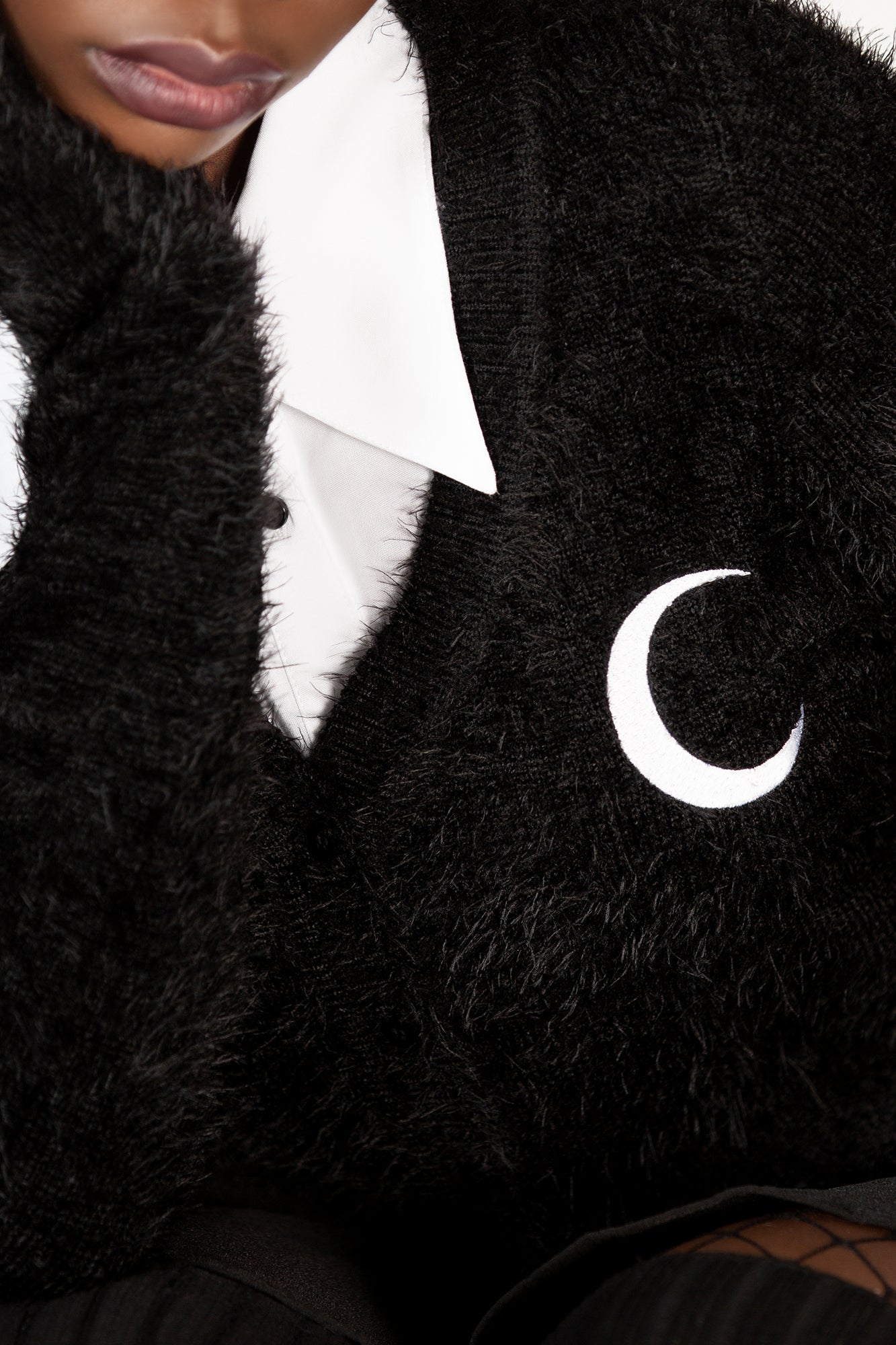 Killstar Crescent Moon Knit Cardigan - Soft V-Neck Button-Up