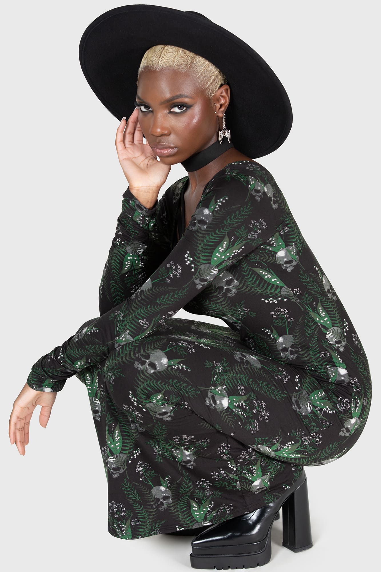 Killstar Muerto Lily Gothic Maxi Dress with Custom Print